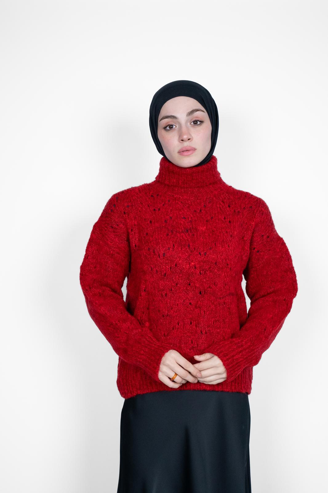 PREMİUM BOĞAZLI TRİKO KIRMIZI