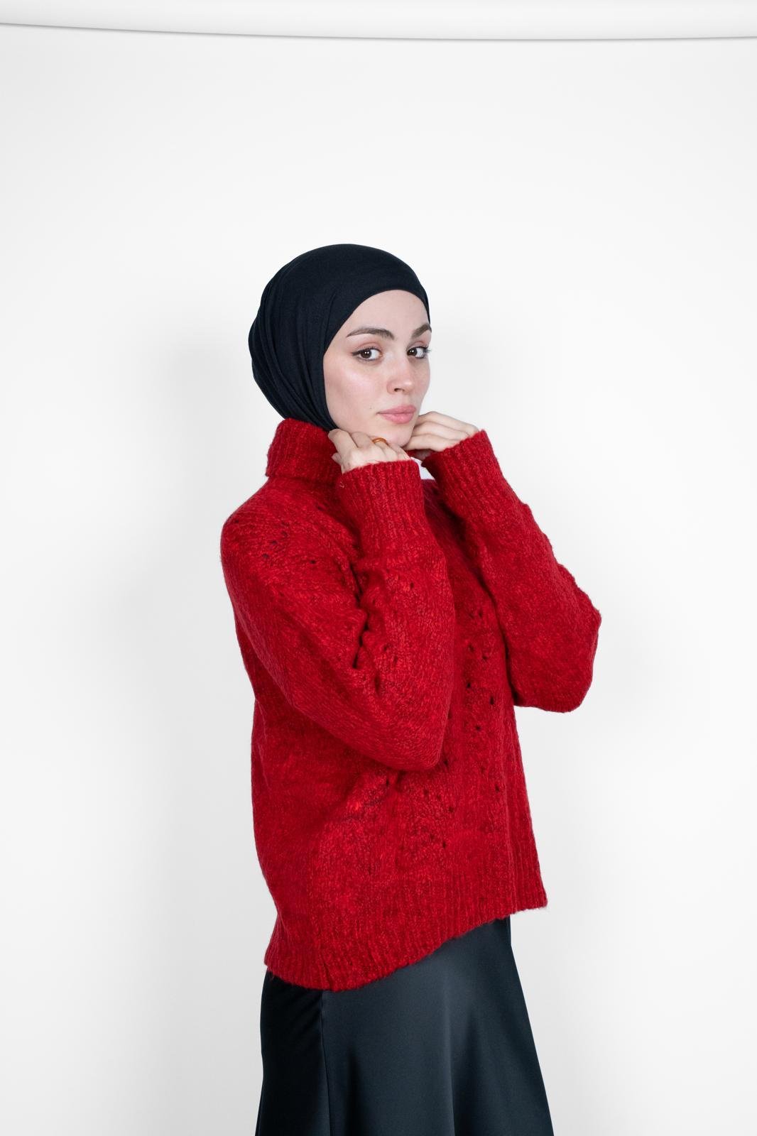PREMİUM BOĞAZLI TRİKO KIRMIZI