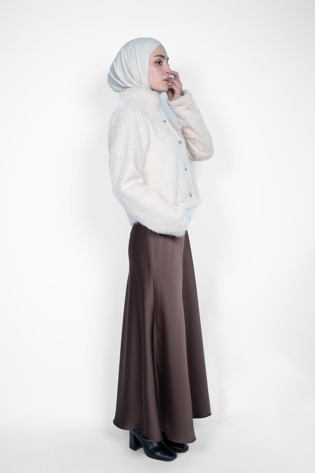 PREMİUM CROP KAŞE CEKET EKRU