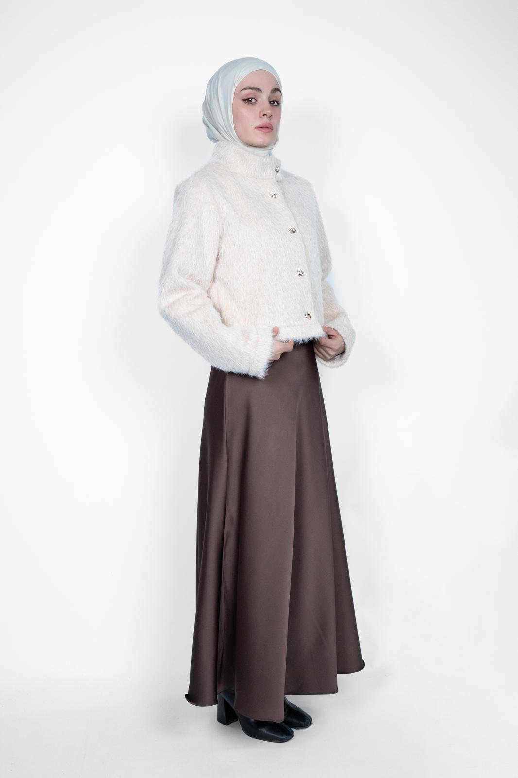 PREMİUM CROP KAŞE CEKET EKRU