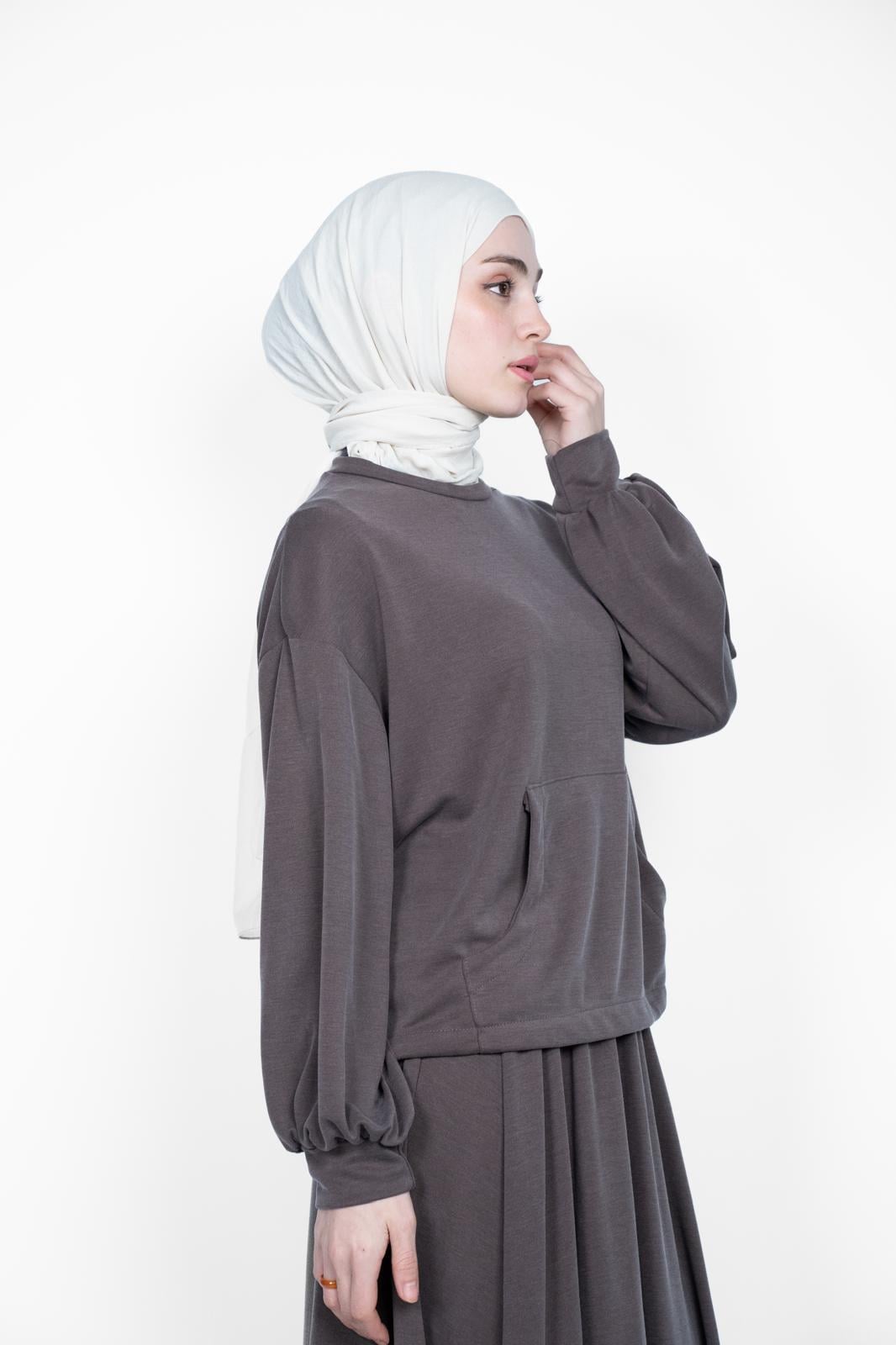 PREMİUM ETEKLİ TAKIM KAHVERENGİ