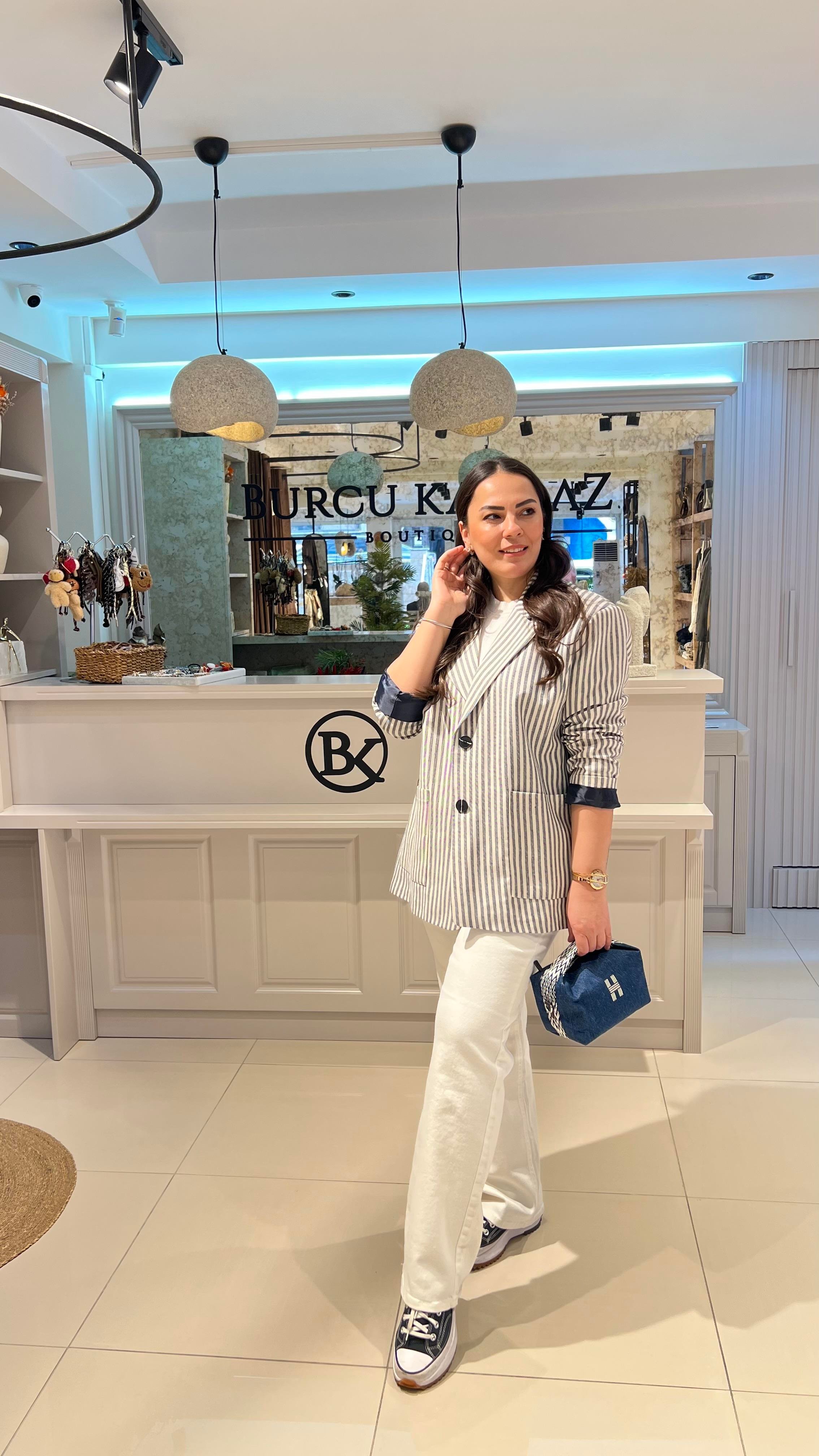 ÇİZGİLİ OVERSIZE CEKET