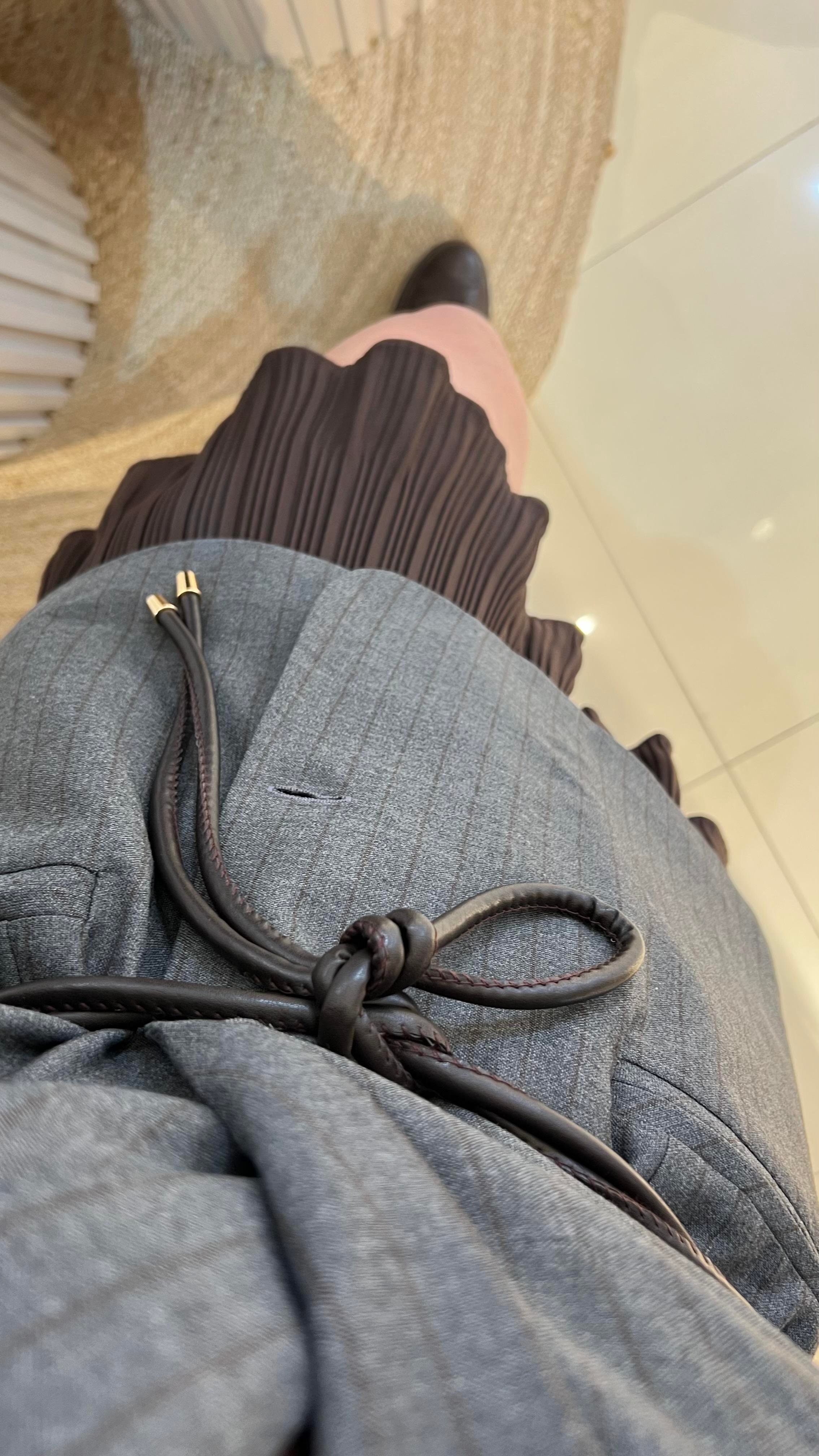 KAHVE ÇİZGİLİ BLAZER CEKET