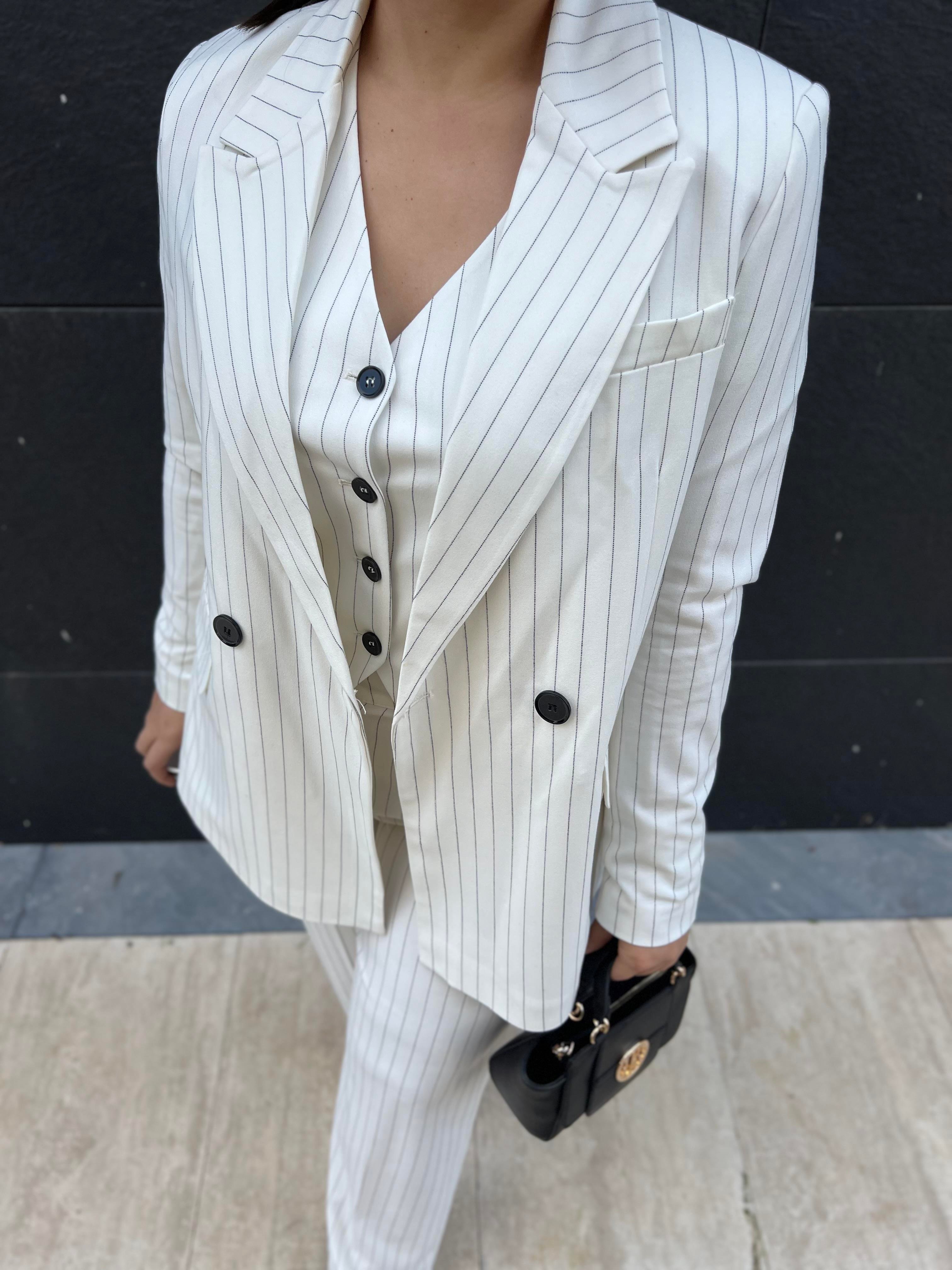 SİYAH ÇİZGİLİ BLAZER CEKET