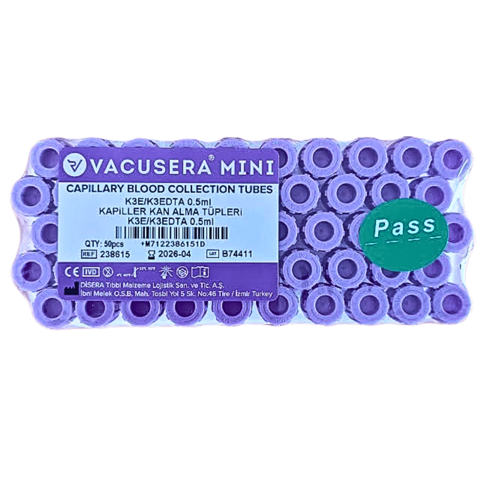 0,5 ML K3 Edta Tüp (Mor Kapak)