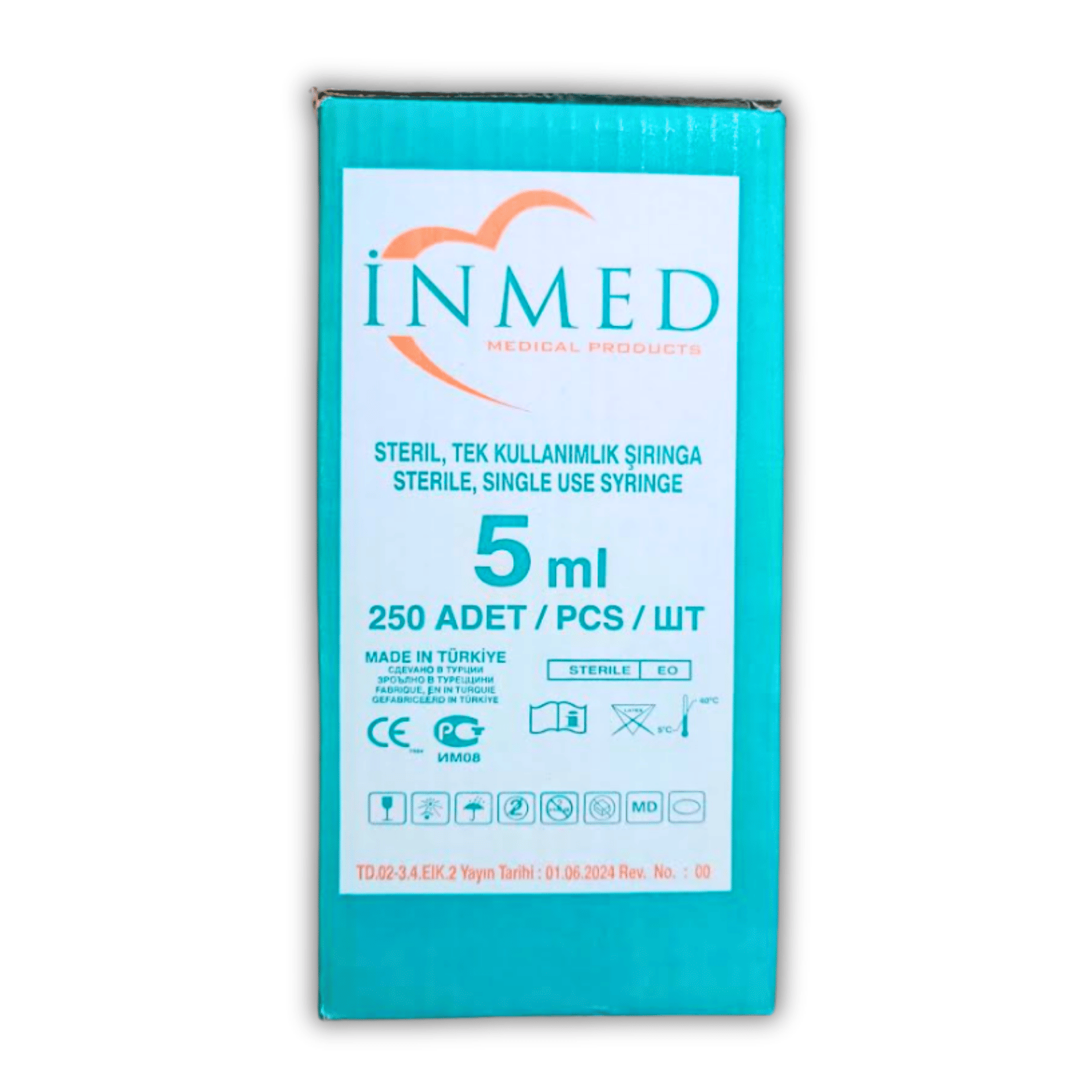 İnmed 5 ML Kısa Pembe Uç 3p  İğnelı Şırınga