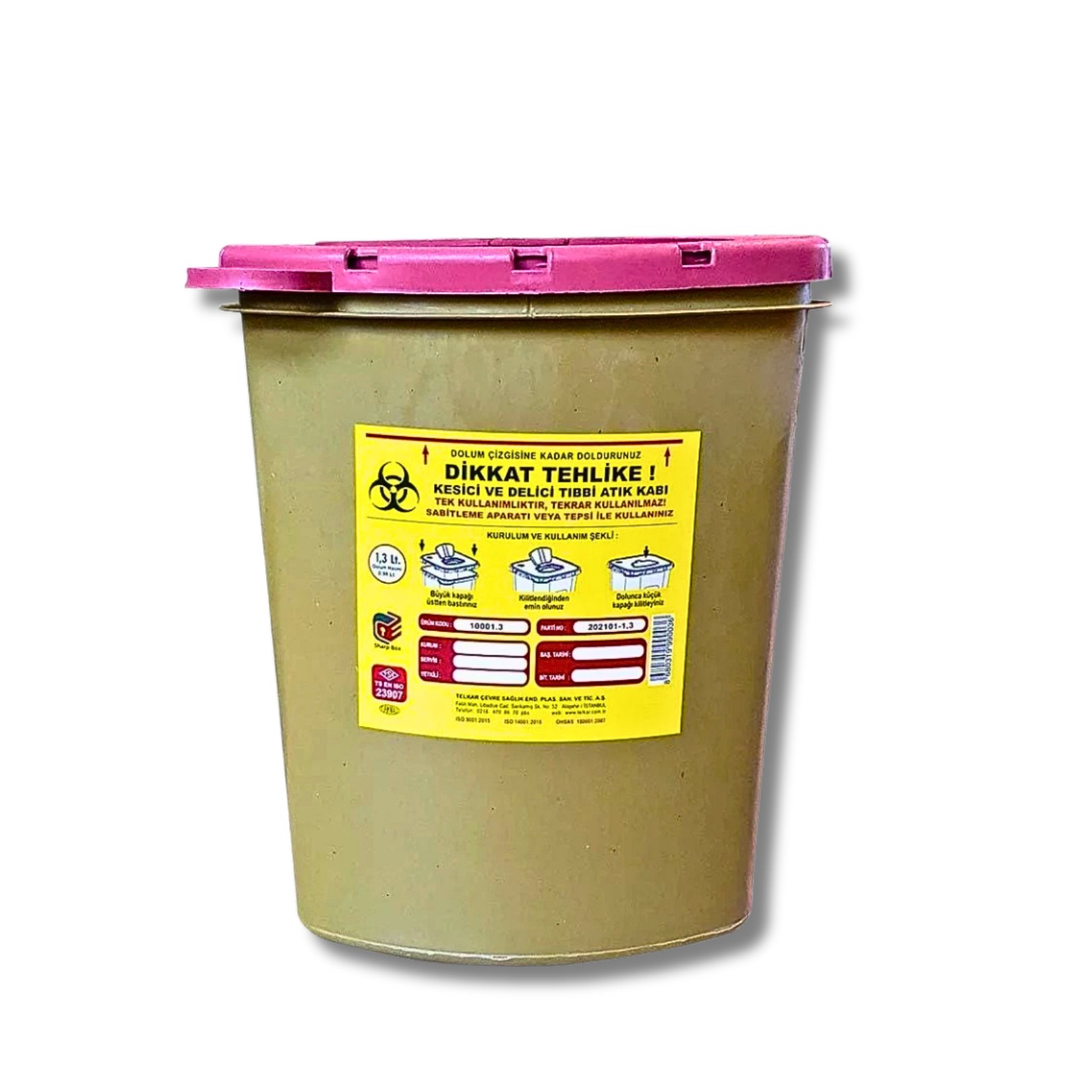 Tıbbi Atık Kovası 1,3 Litre