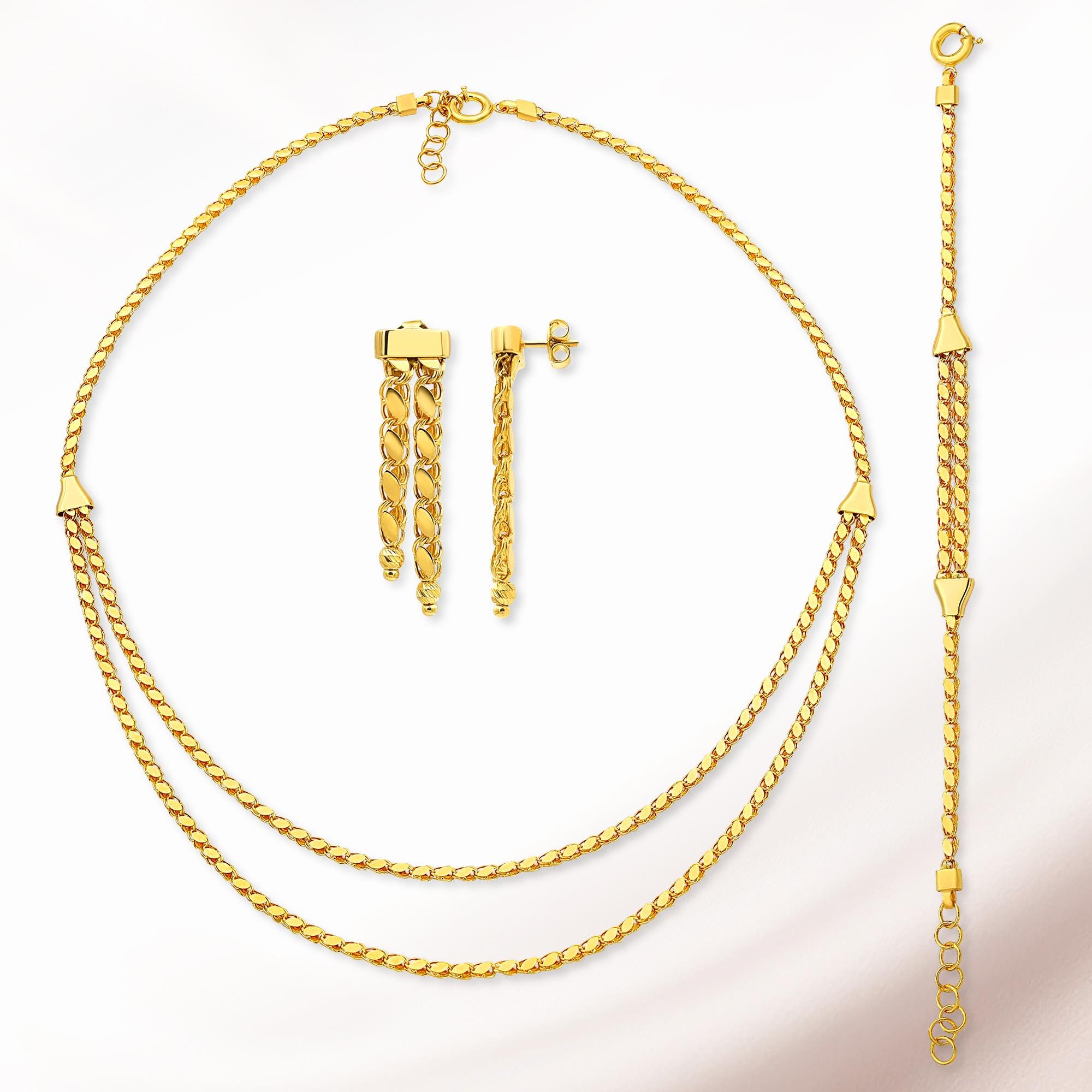 Pullu Zincir Set 2 Sıralı 22K - ST029