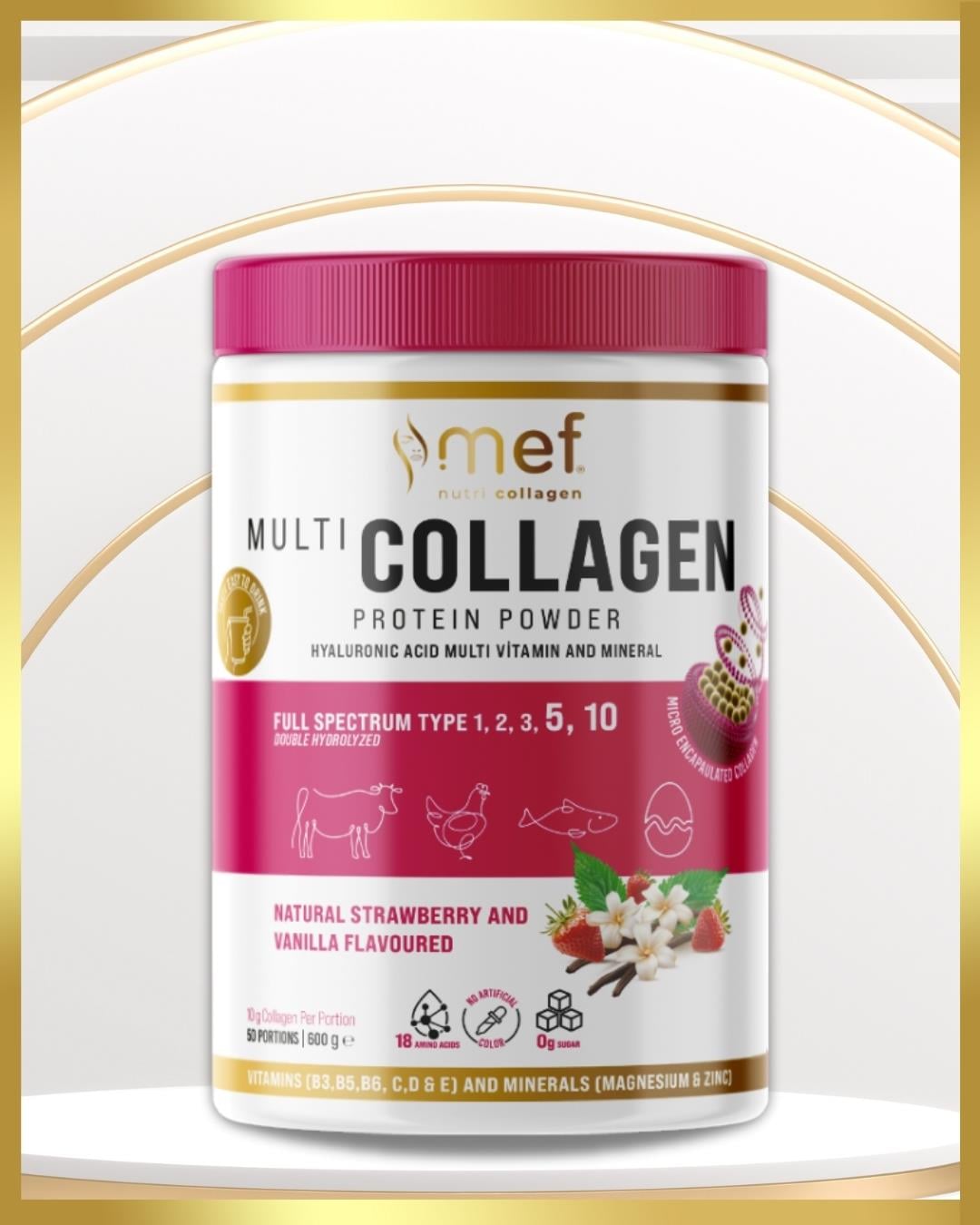 Mef Multi Collagen - Natural Strawberry And Vanilla Flavoured