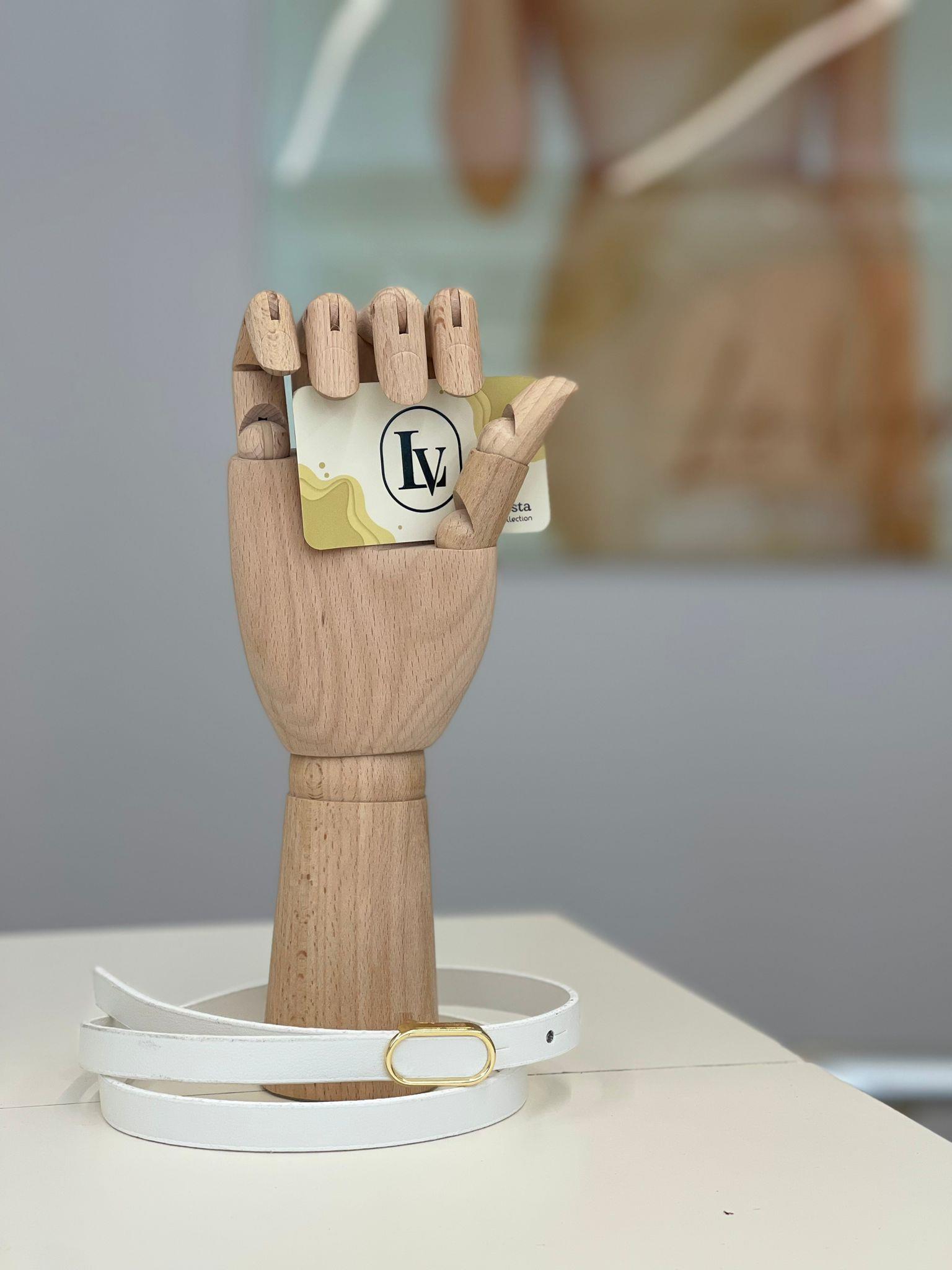 Beyaz Renk Oval Tokalı Kemer