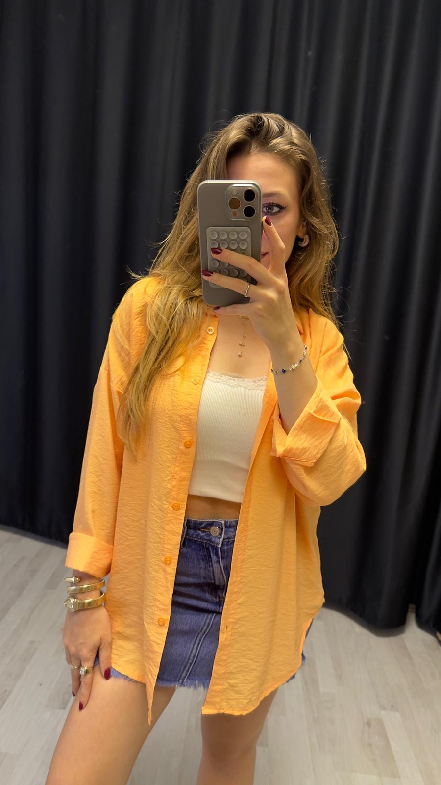 Oversize Kıraçlı Gömlek
