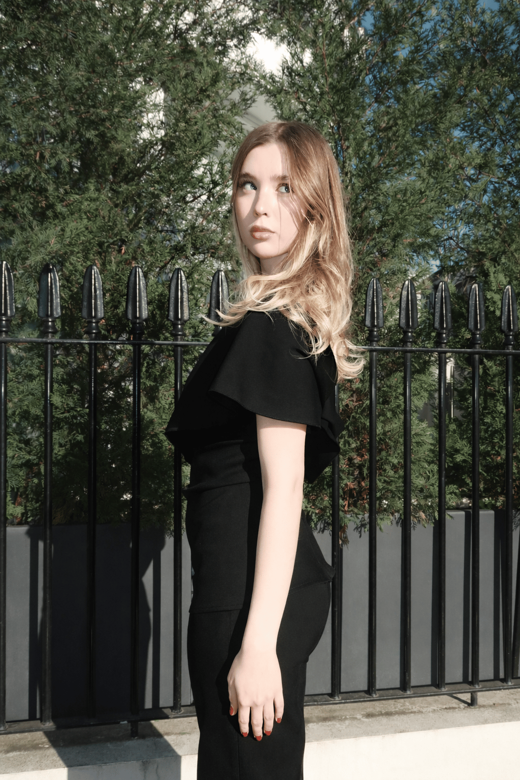 BLACK ASYMMETRICAL TOP