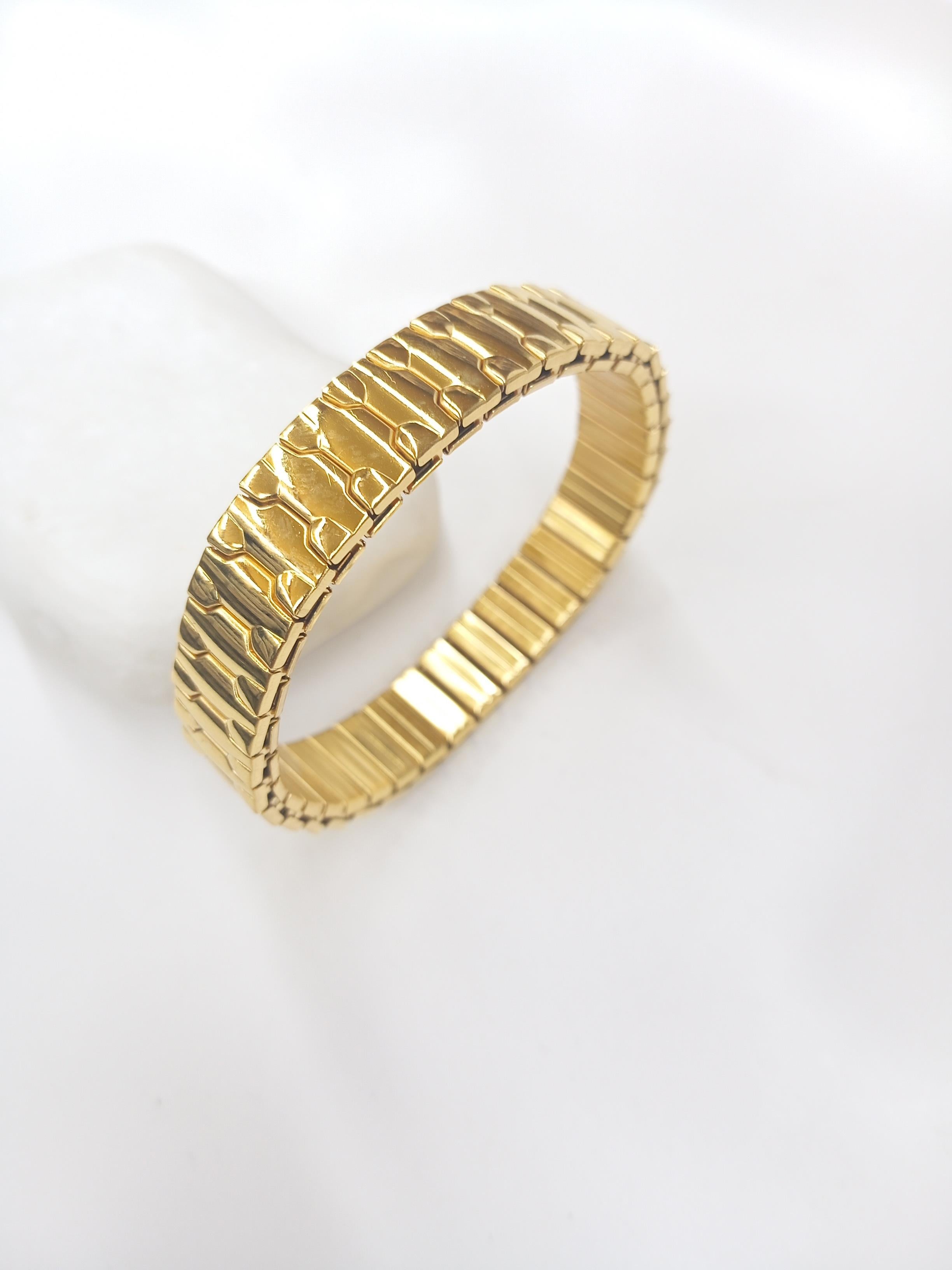 Gold Renk Lastikli Çelik Bileklik / Model 422