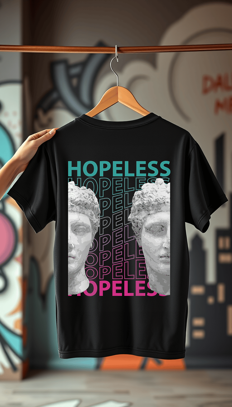 ’Hopeless’ Siyah Oversize Tişört
