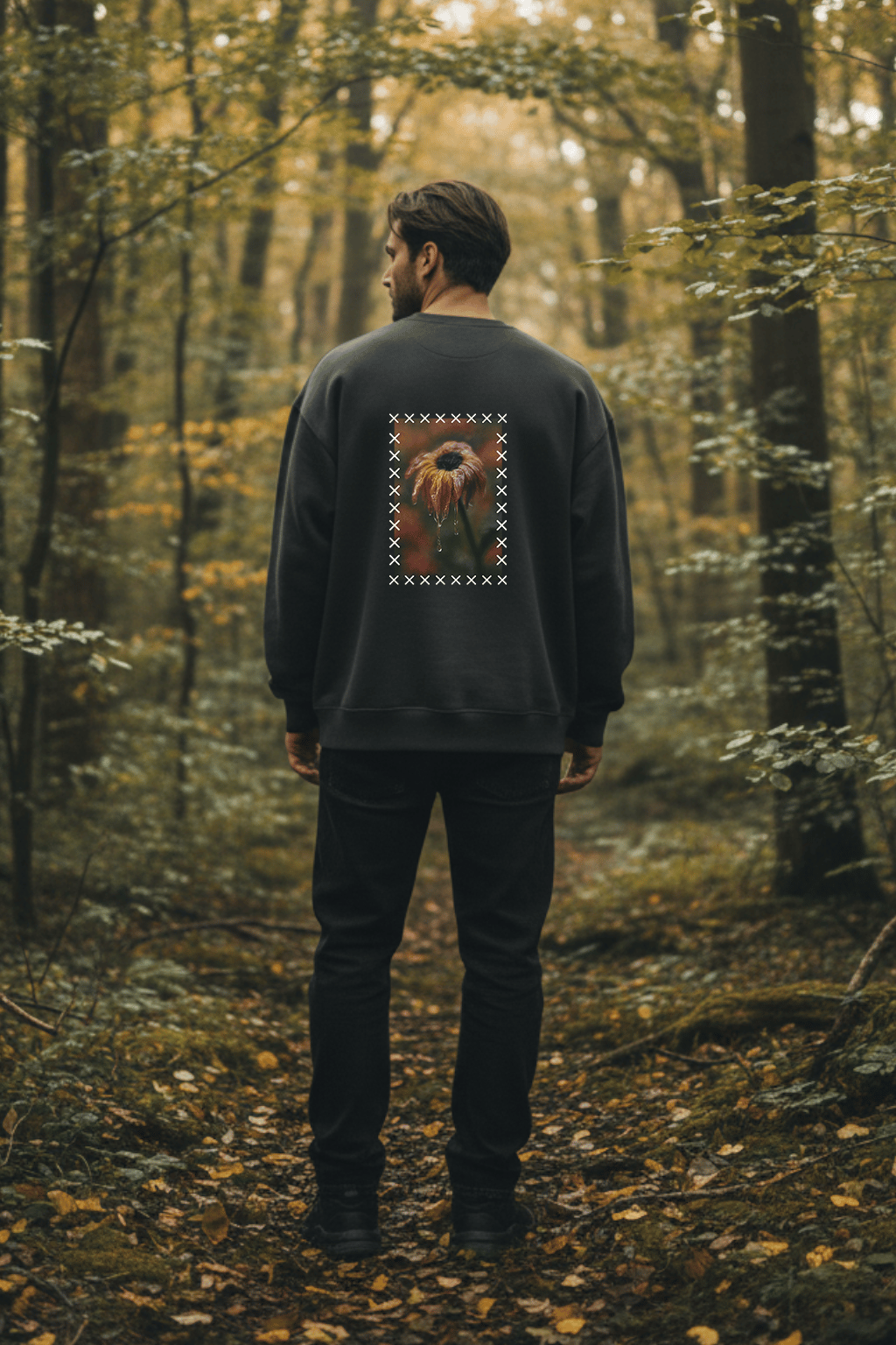 'After Rain' Lacivert Oversize Sweatshirt