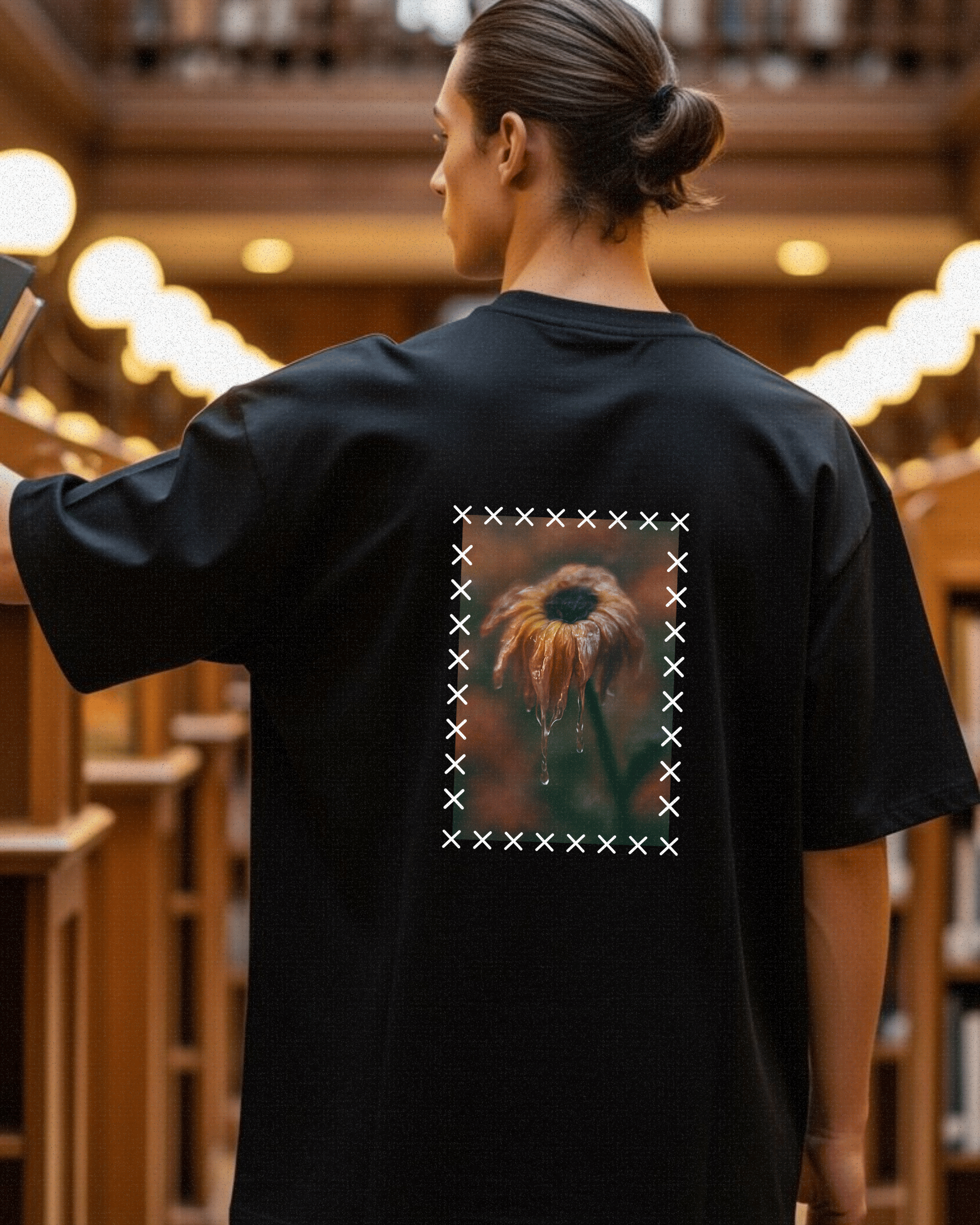 'After Rain' Siyah Oversize Tişört