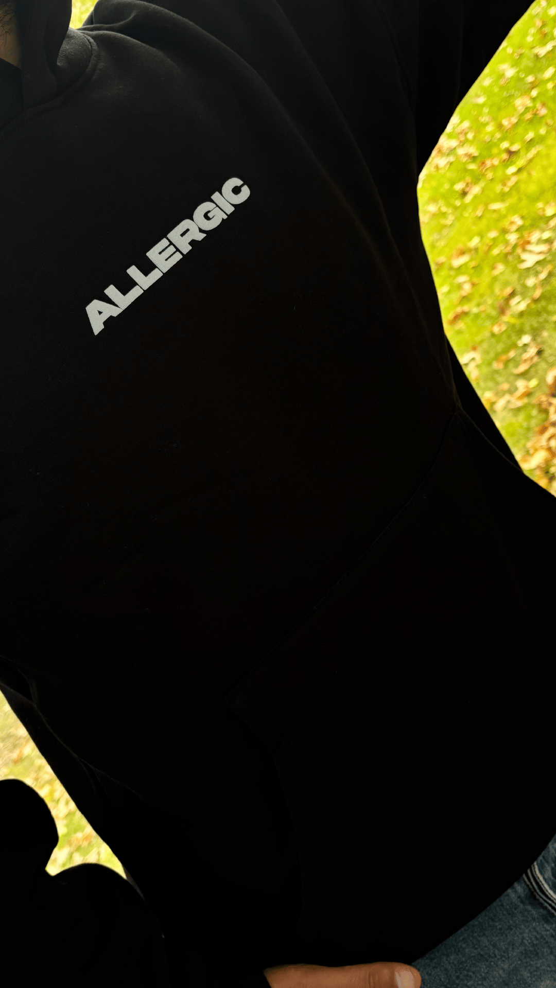 'Allergic to People' Siyah Oversize Sweatshirt
