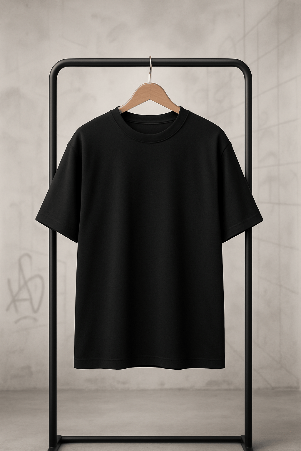 'Artistic Drawing' Siyah Oversize Tişört