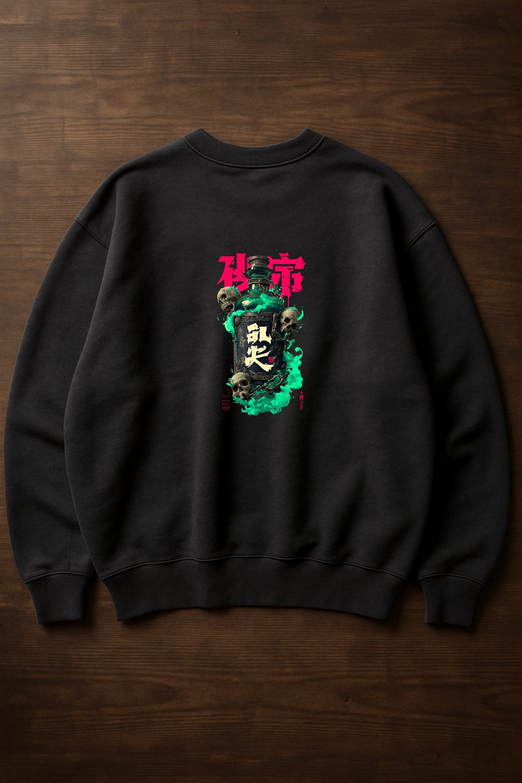'Cursed Elixir' Füme Oversize Sweatshirt