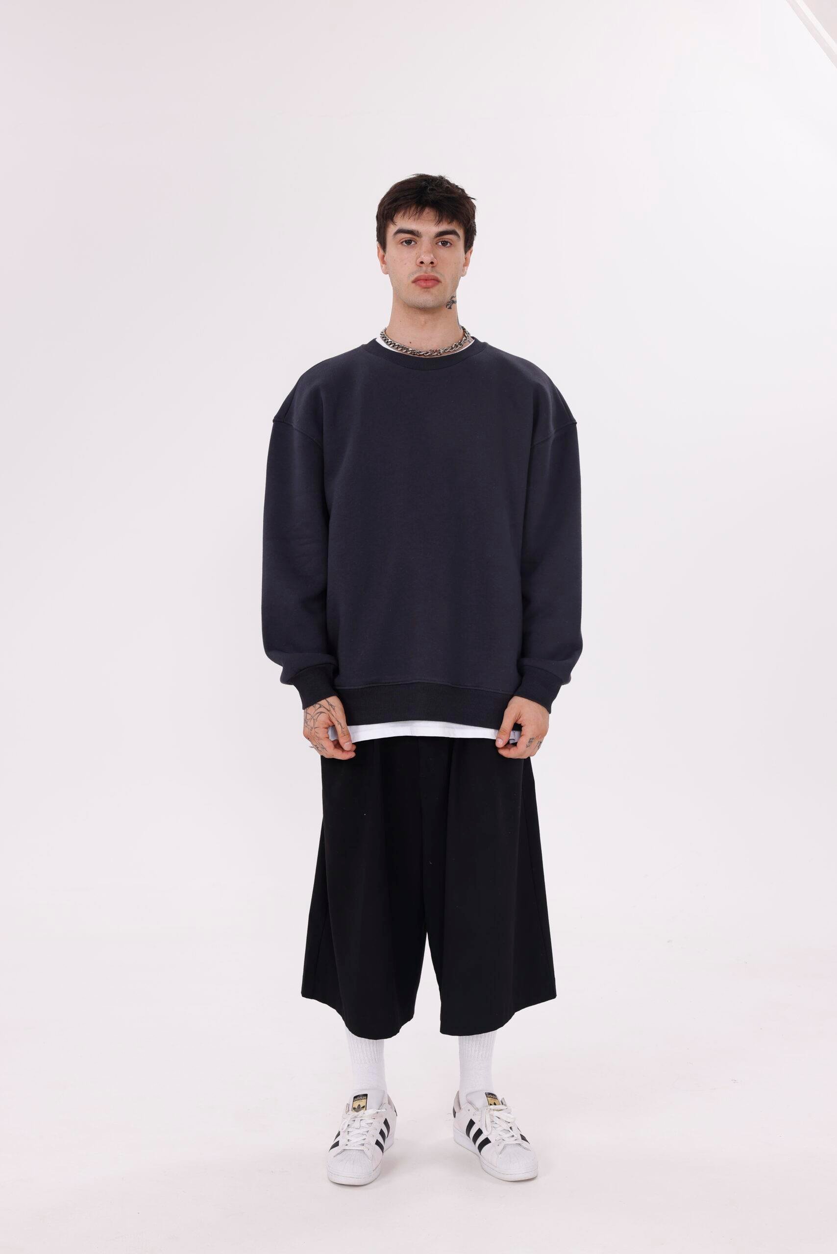 'Cursed Elixir' Füme Oversize Sweatshirt