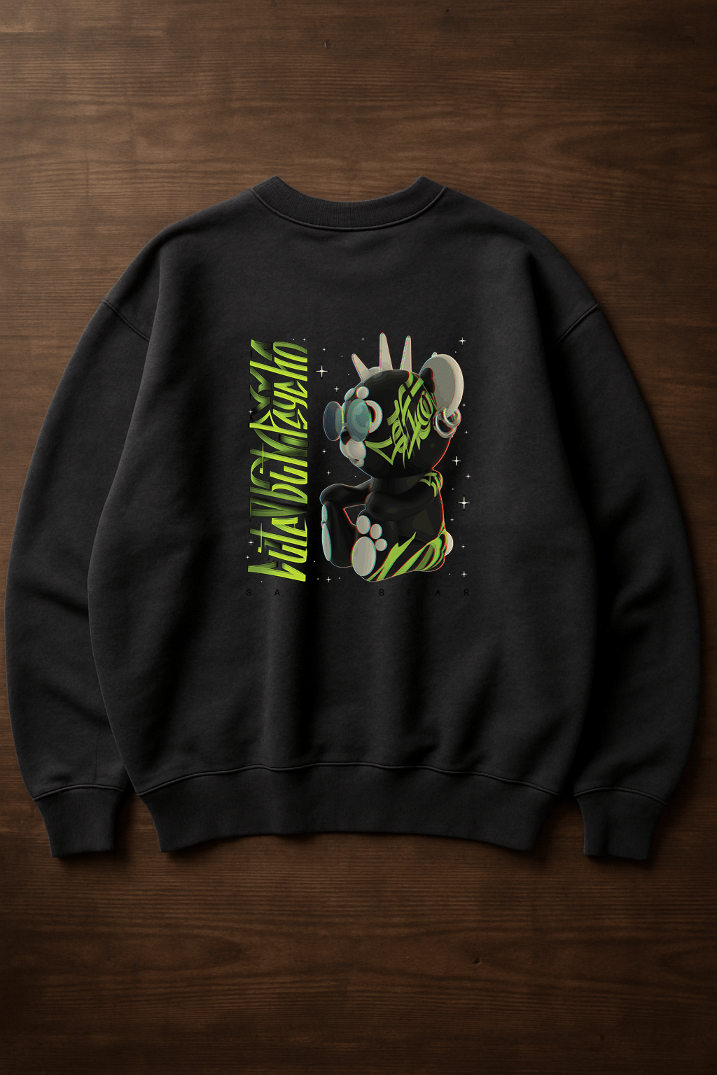'Cute but Psycho' Füme Oversize Sweatshirt
