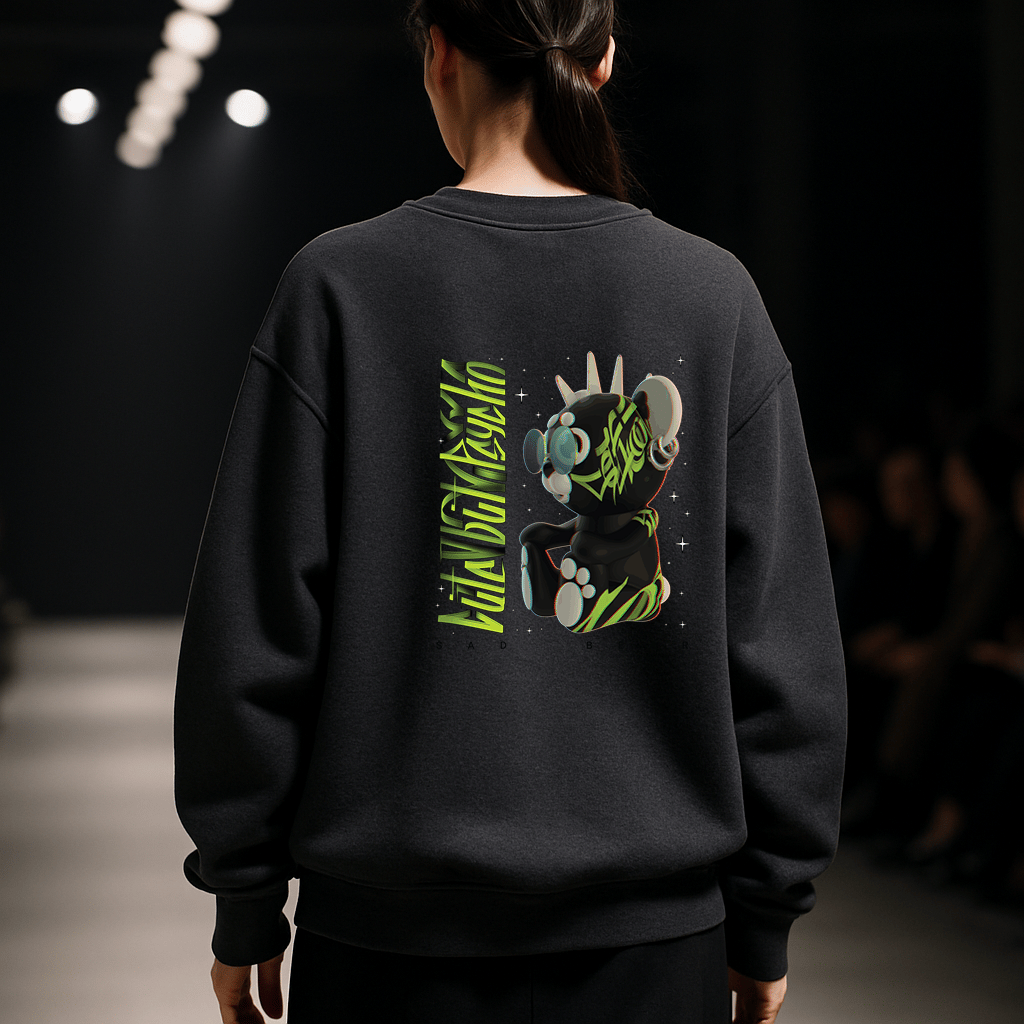 'Cute but Psycho' Füme Oversize Sweatshirt