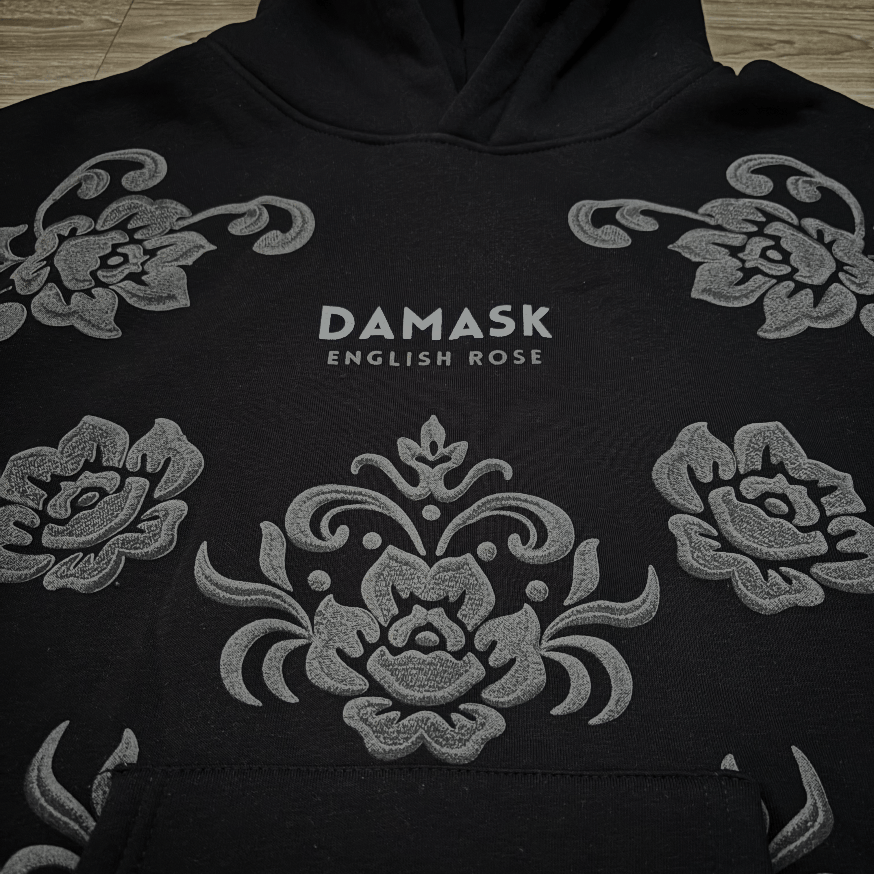 'Damask' Siyah Oversize Sweatshirt