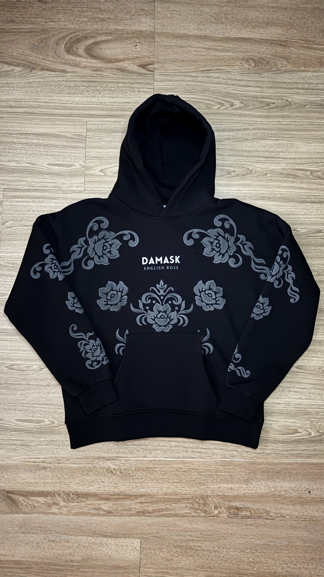 'Damask' Siyah Oversize Sweatshirt