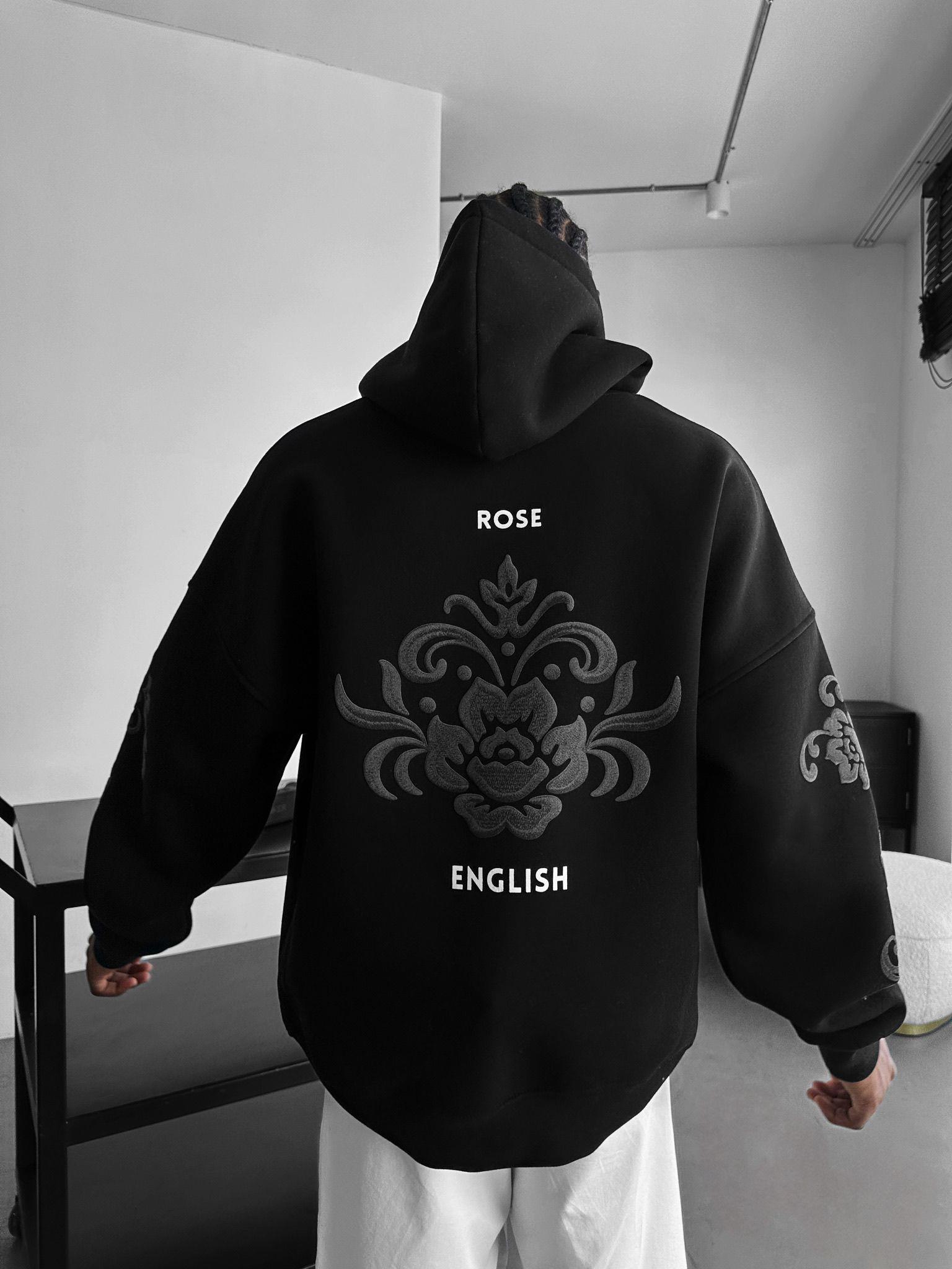 'Damask' Siyah Oversize Sweatshirt