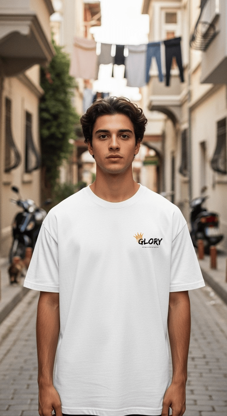 'Glory' Beyaz Oversize Tişört