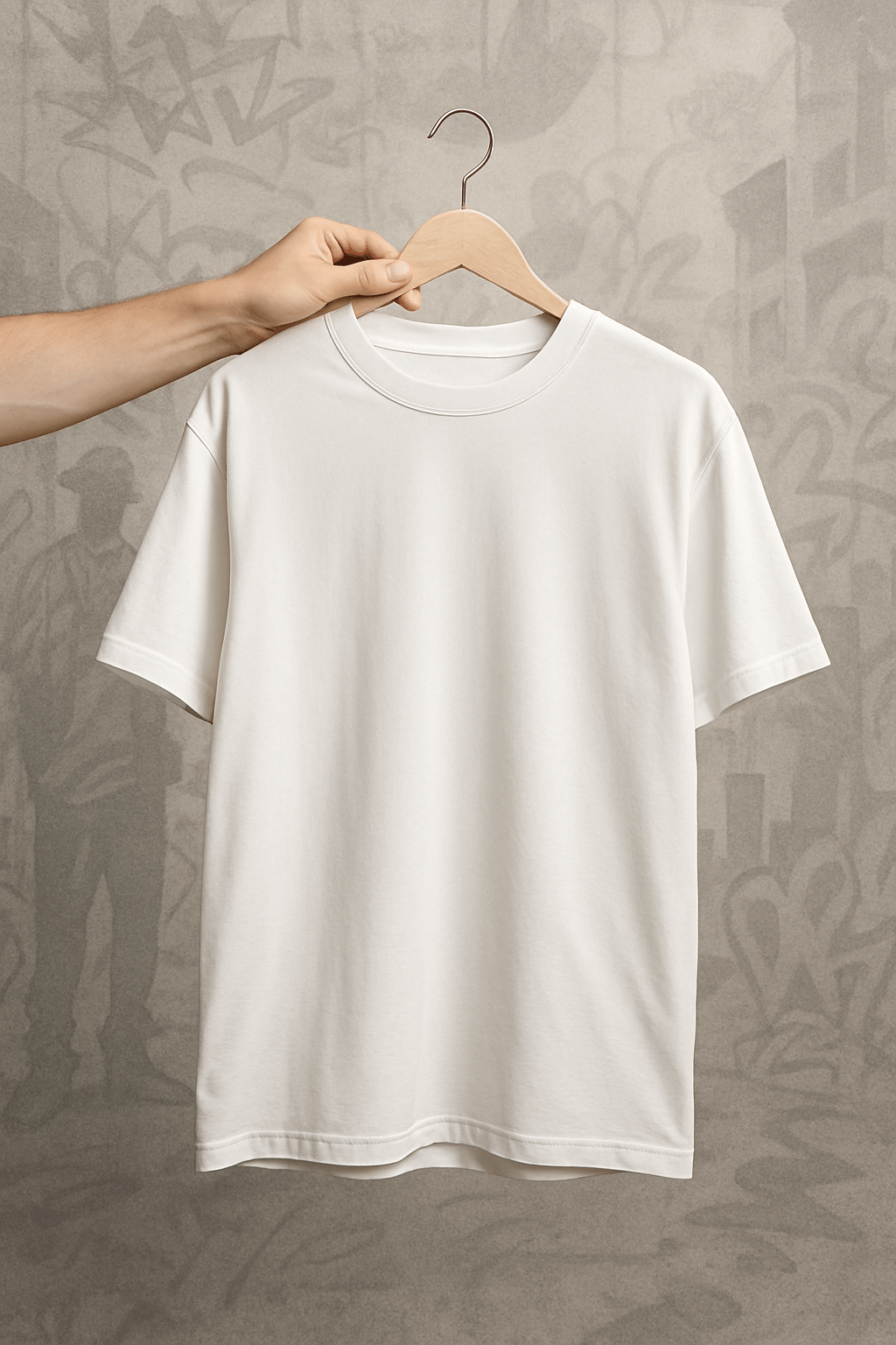 'Handprint' Beyaz Oversize Tişört 