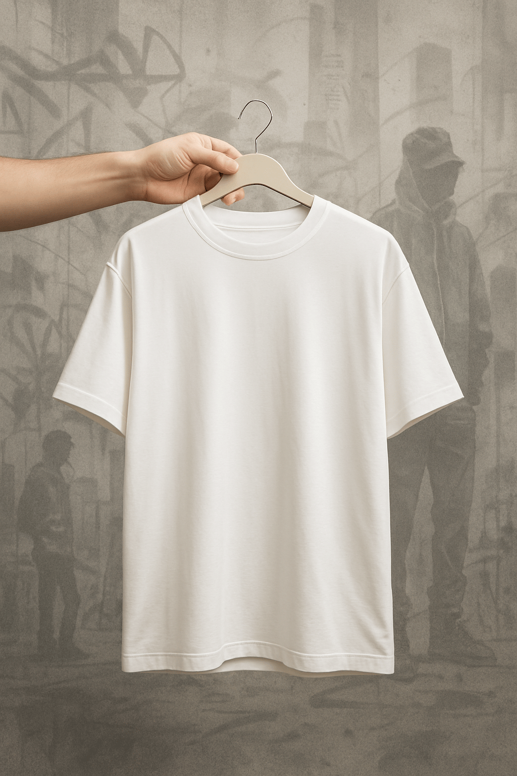 'Hawaii Theme' Beyaz Oversize Tişört