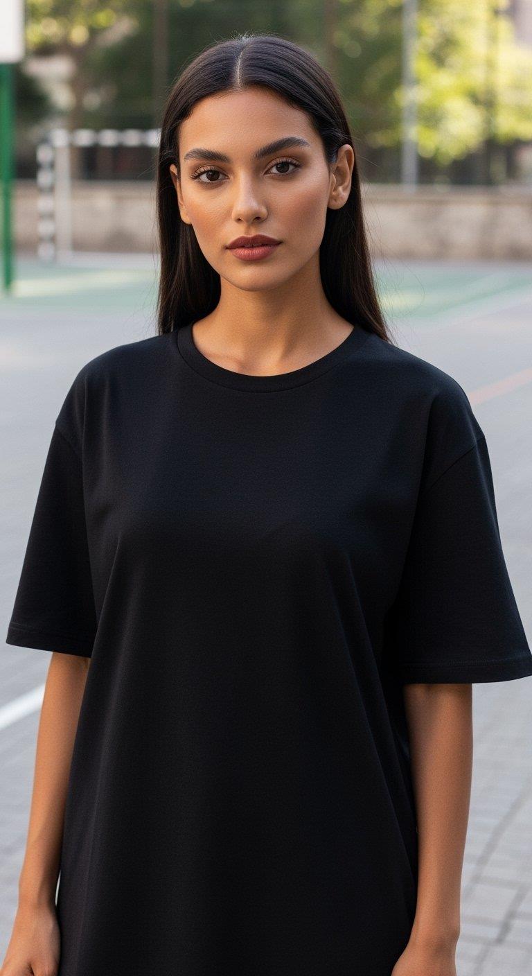 'Hopeless' Siyah Oversize Tişört
