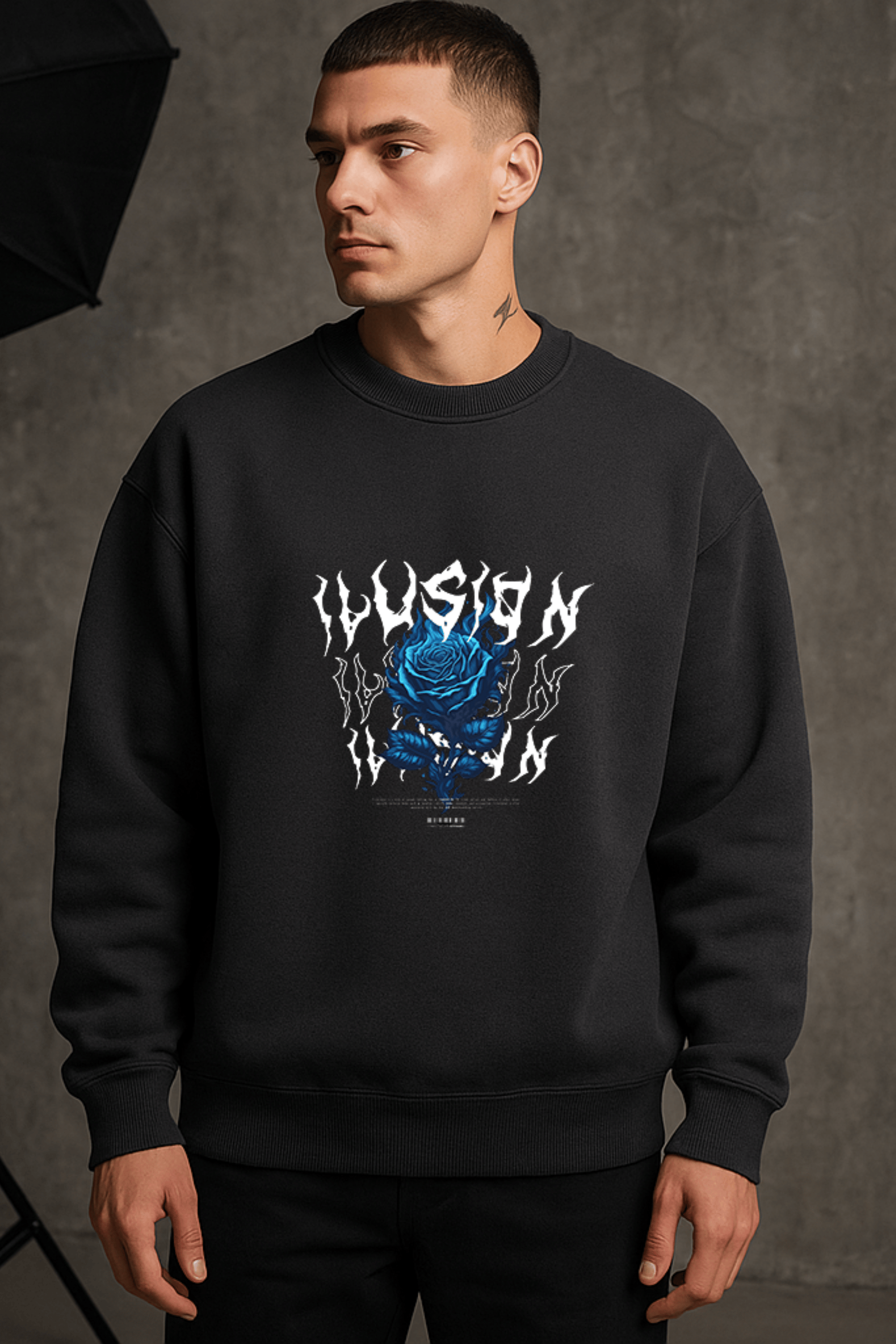 'Ilusion' II Füme Oversize Sweatshirt