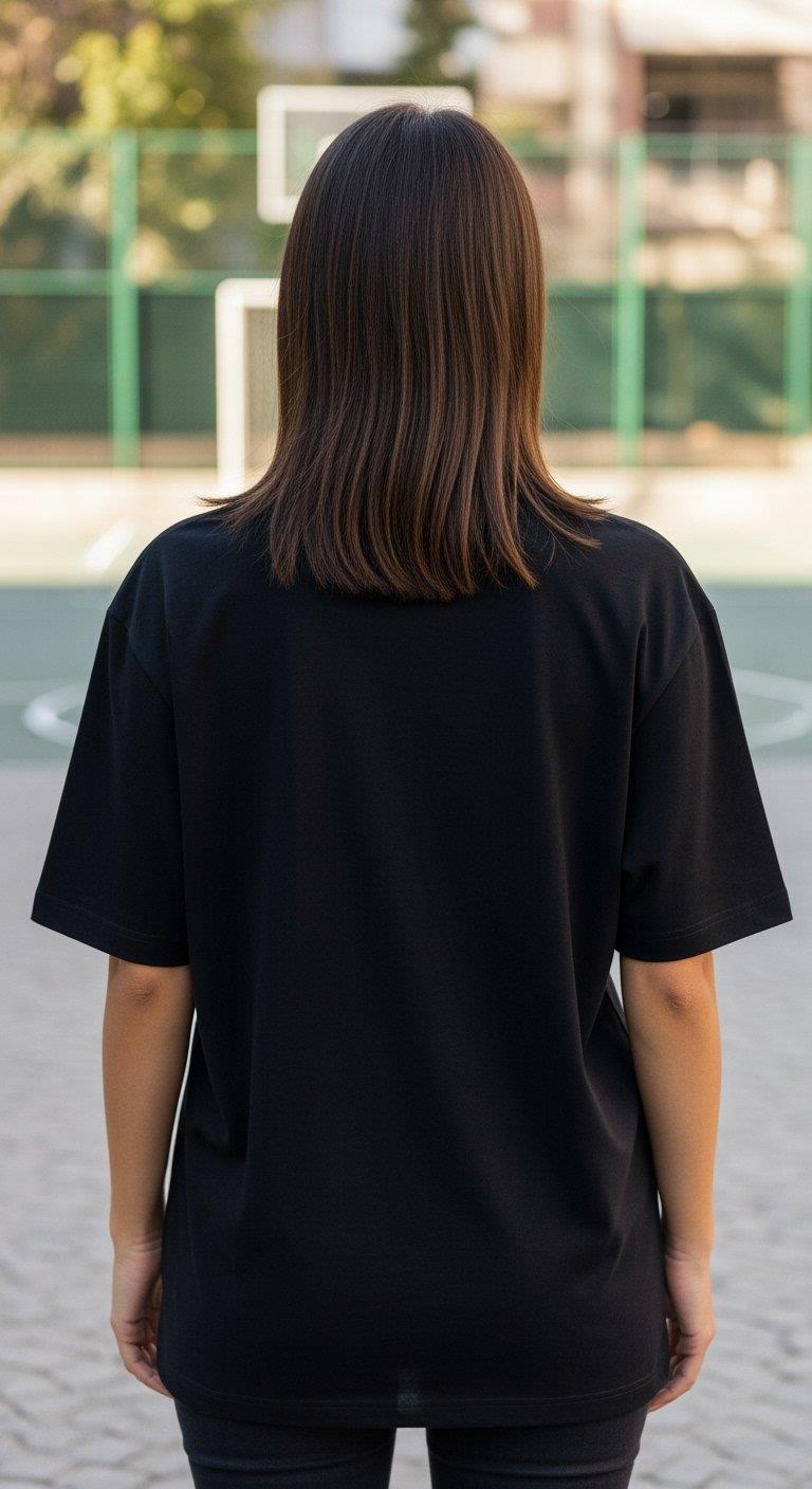 'Iron Heart' Siyah Oversize Tişört