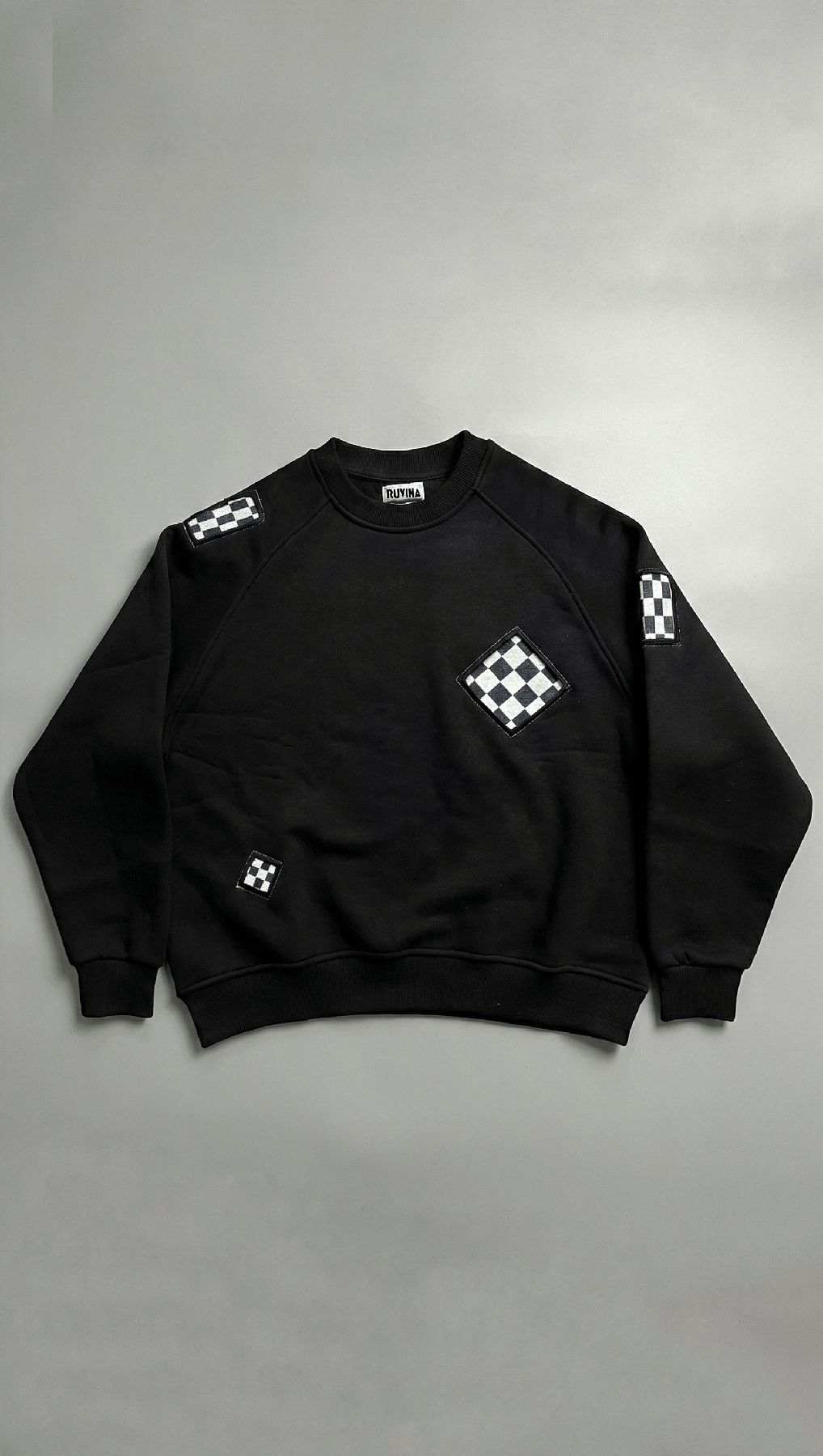 'Mosaic' Siyah Oversize Sweatshirt