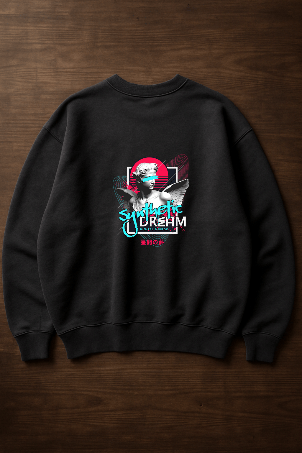'Synthetic Dream' Füme Oversize Sweatshirt