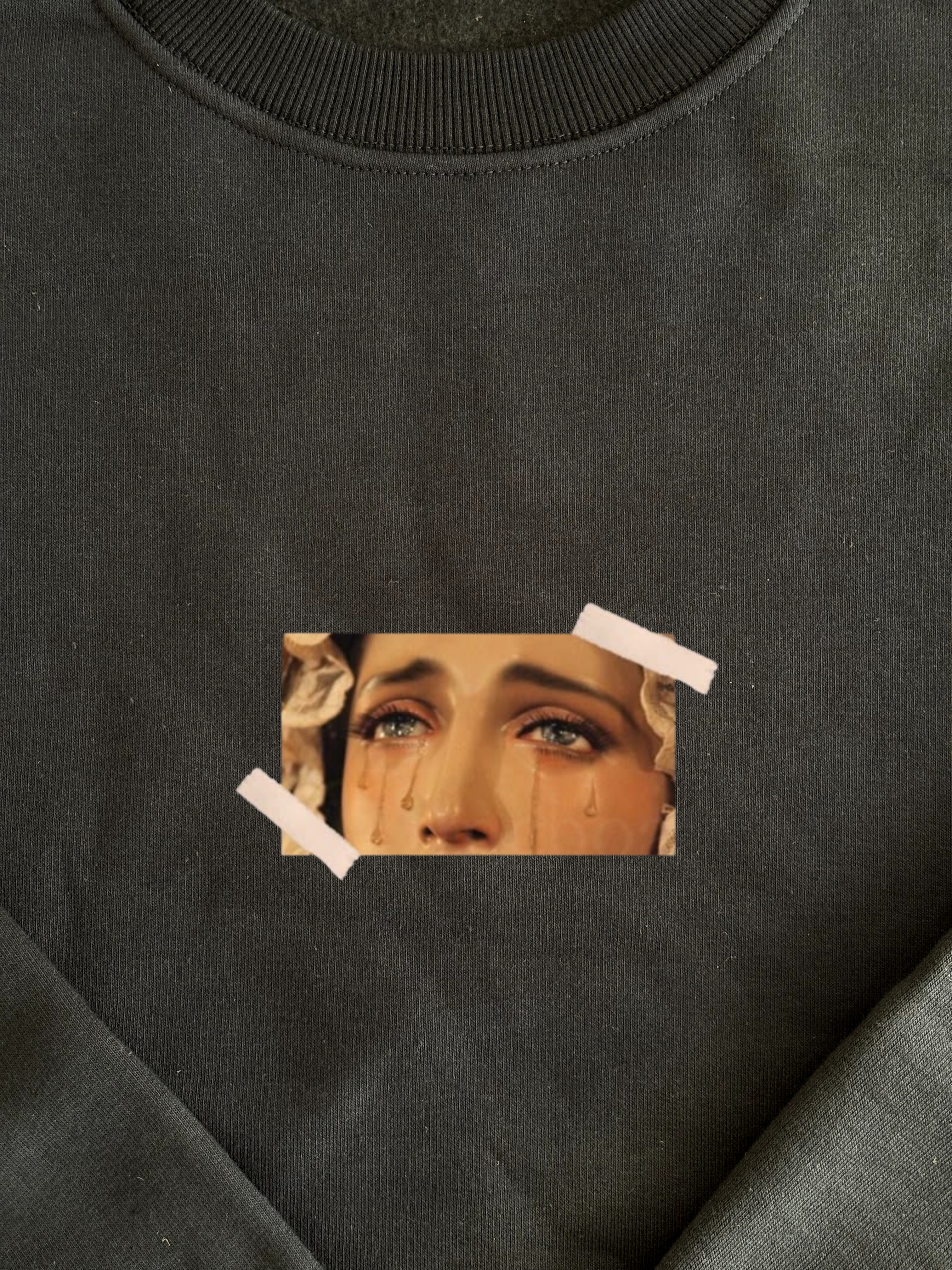 'Tears' Füme Oversize Sweatshirt