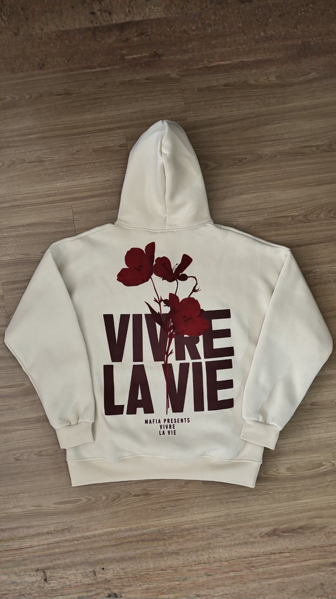 'Vivre La Vie' Bej Oversize Sweatshirt