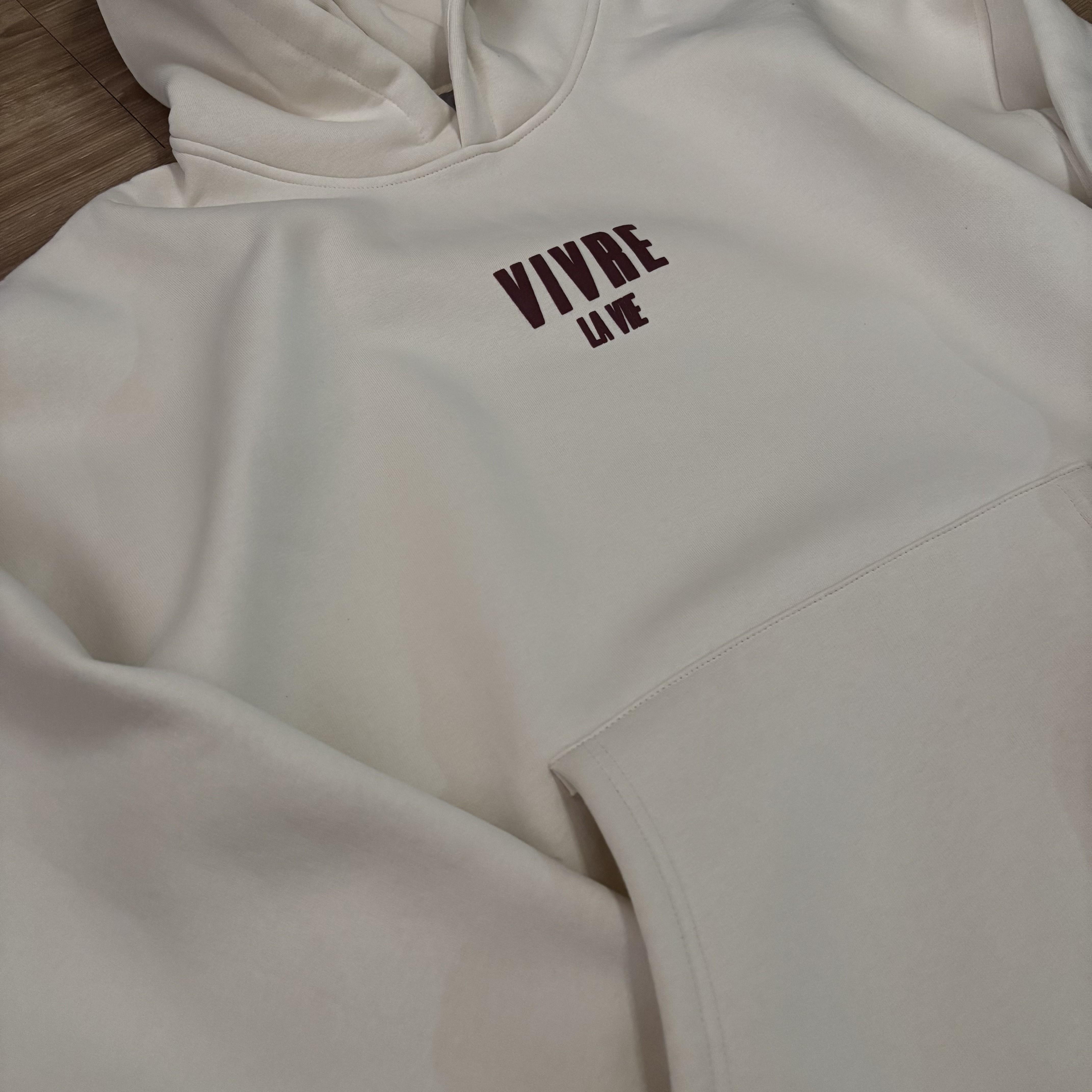 'Vivre La Vie' Bej Oversize Sweatshirt