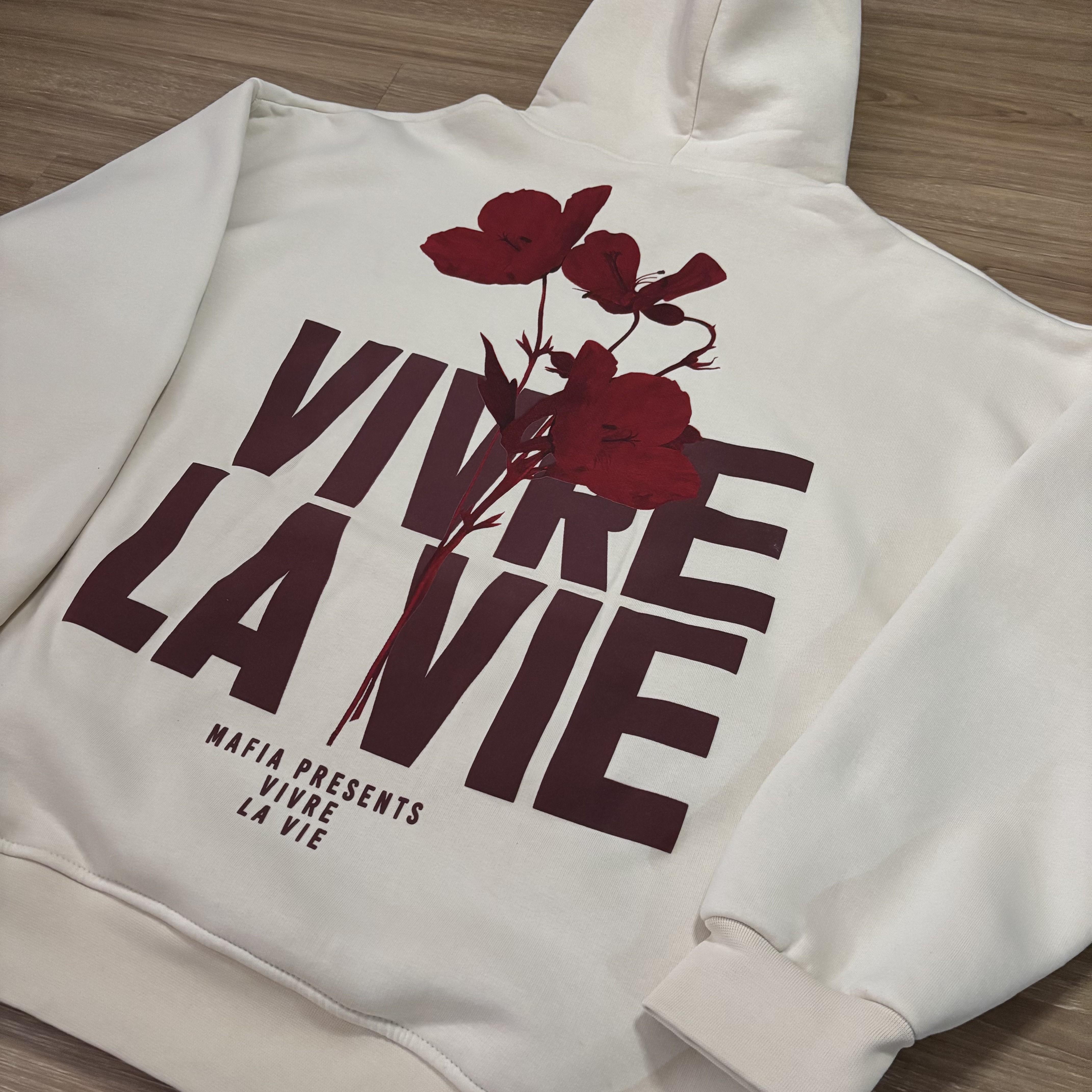 'Vivre La Vie' Bej Oversize Sweatshirt