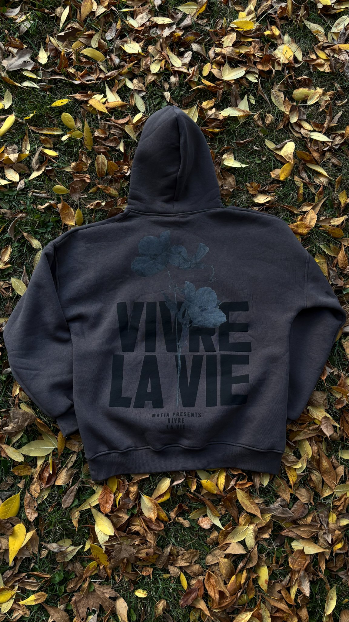 'Vivre La Vie' Gri Oversize Sweatshirt