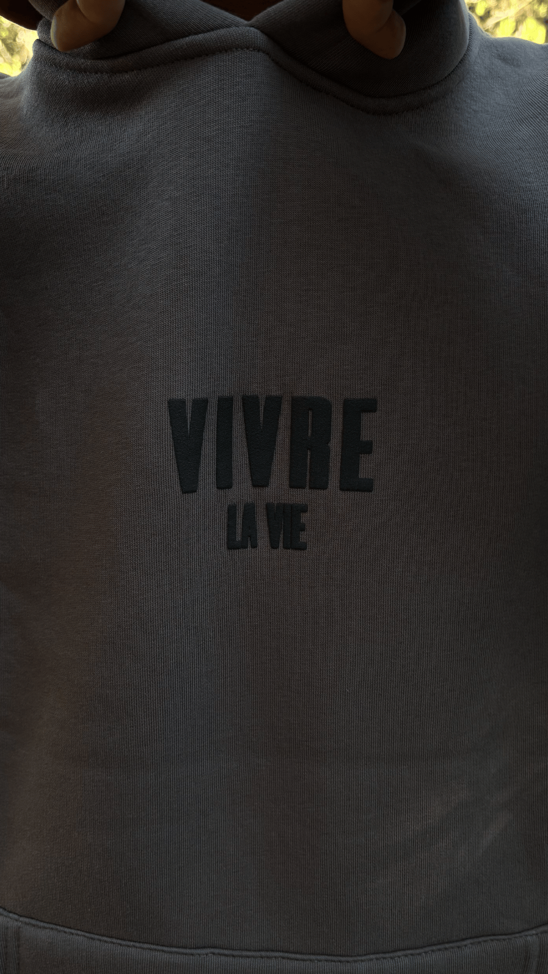 'Vivre La Vie' Gri Oversize Sweatshirt