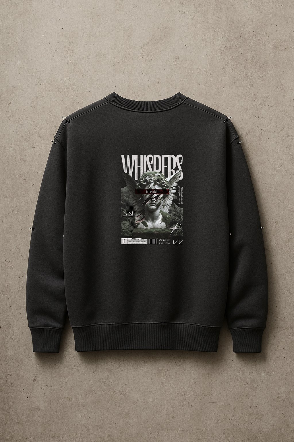 'Whispers in The Mist' Lacivert Oversize Sweatshirt