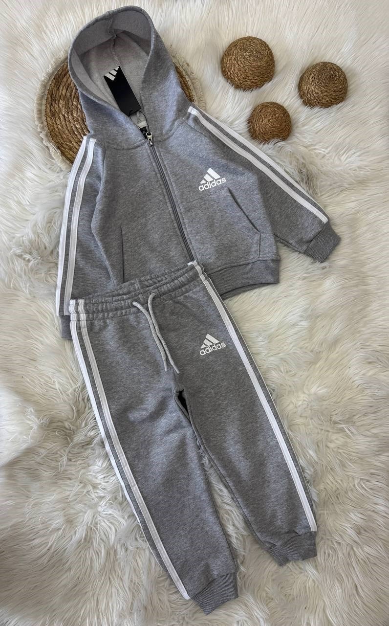 Adidas Kapüşonlu Eşofman Takım Gri