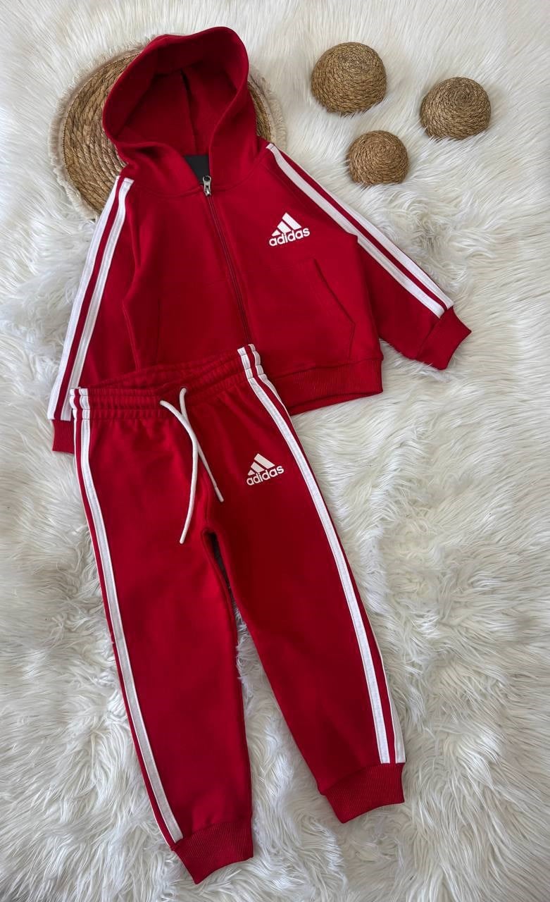 Adidas Kapüşonlu Eşofman Takım Kırmızı