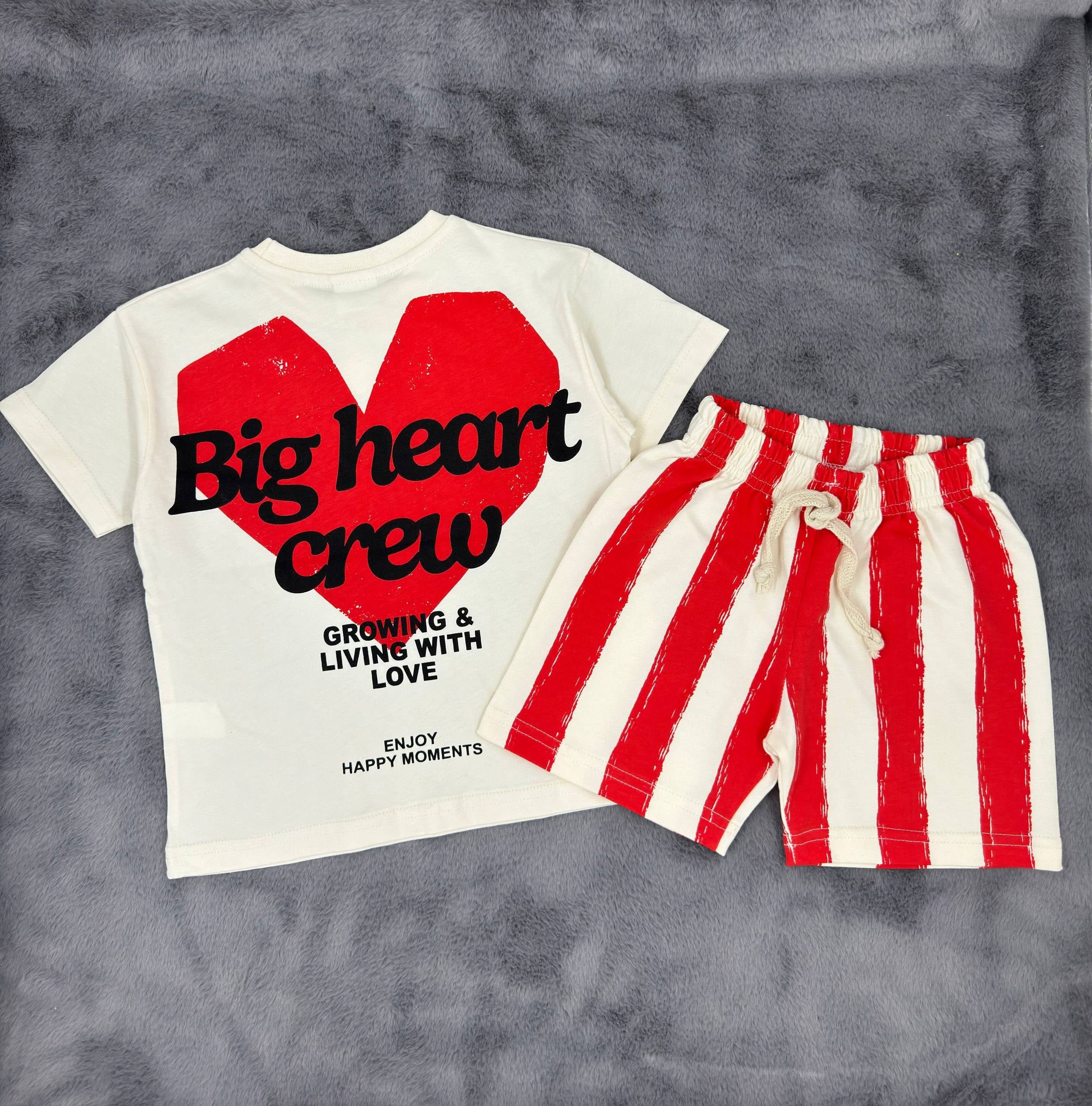Big Heart Kırmızı Çizgili Takım