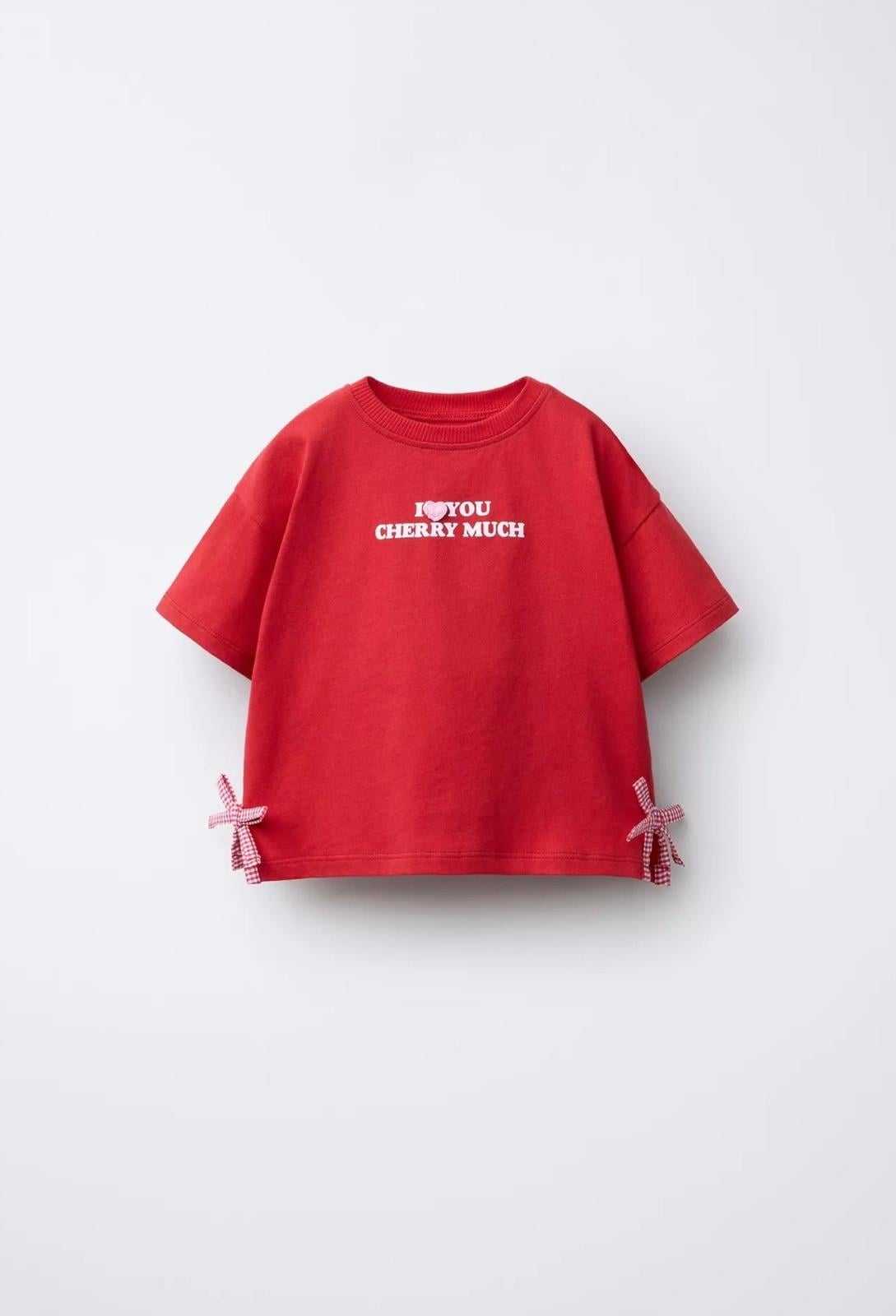 Cherry Fiyonk Detaylı Thsirt Kırmızı