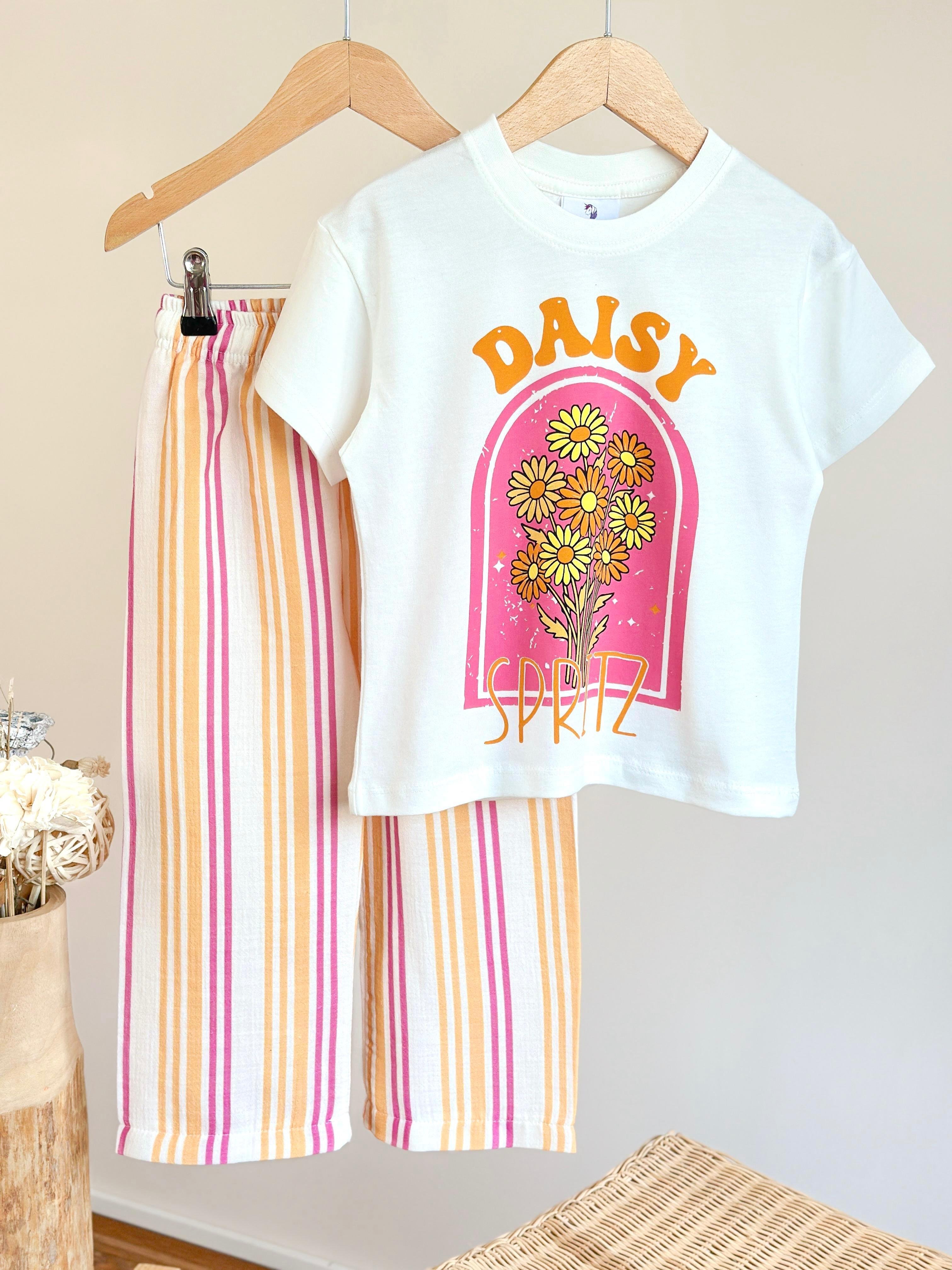 Daisy Çizgili Pantolonlu Takım