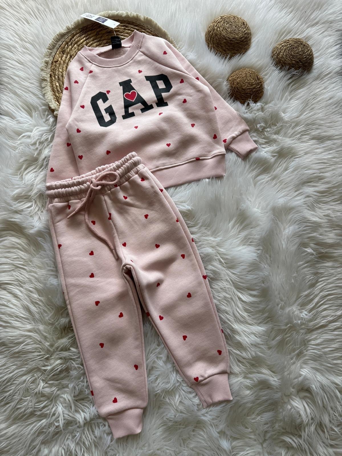 Gap Kalp Desenli Eşofman Takım Pembe